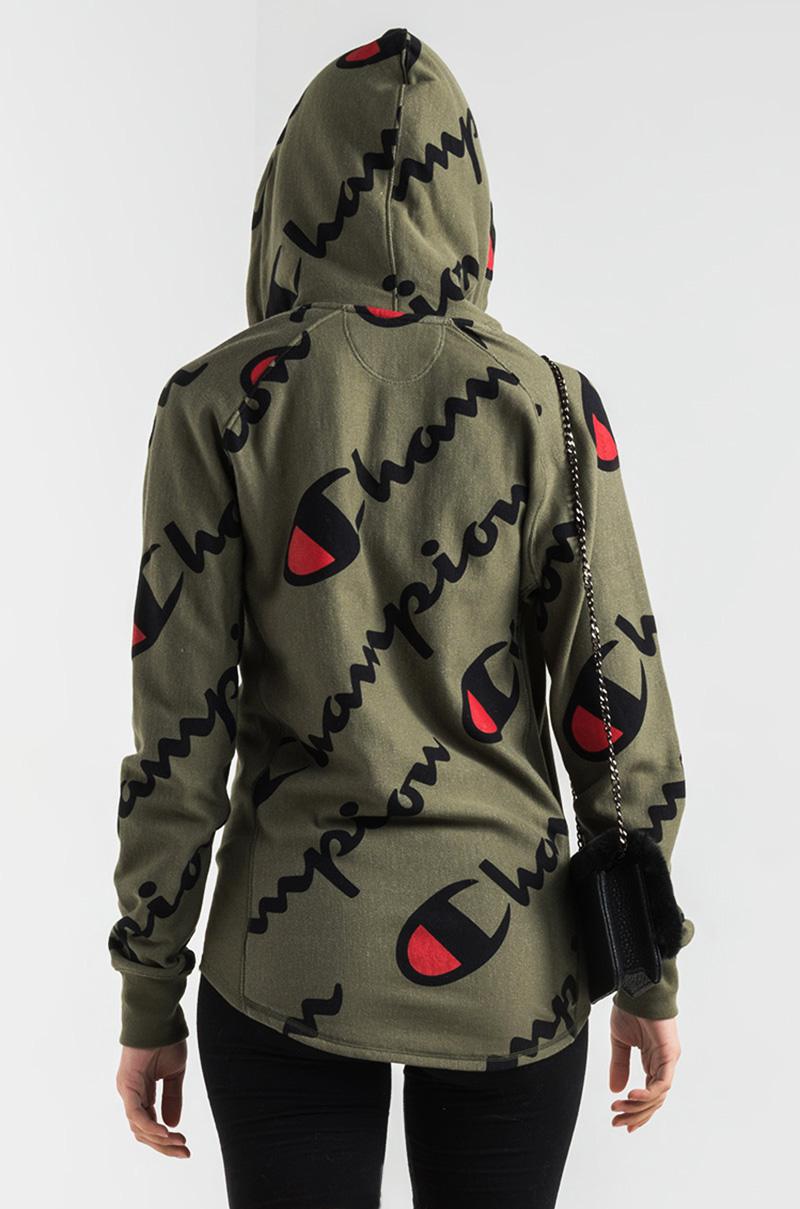 champion script hoodie red