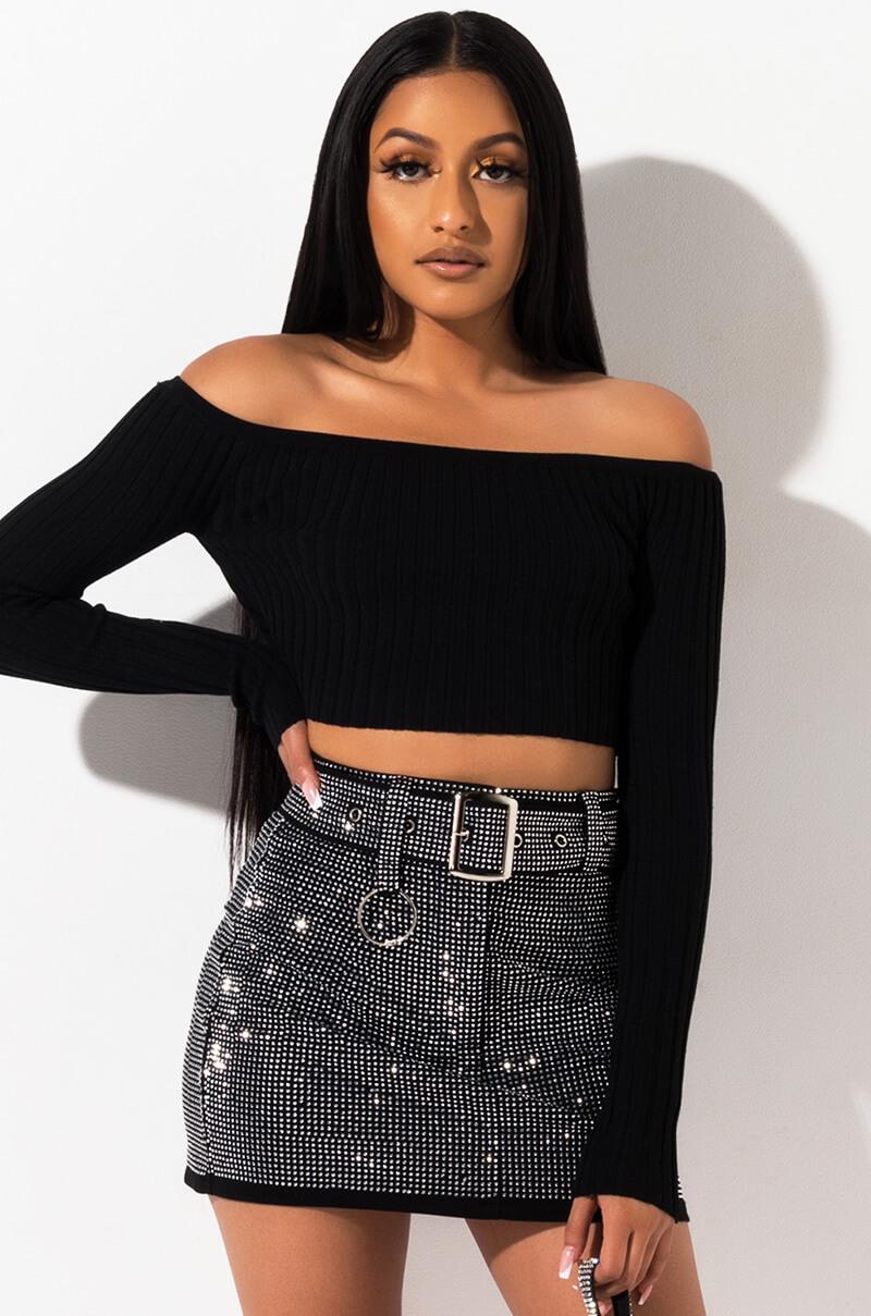 mini skirt rhinestone