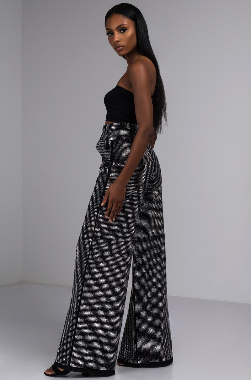 AKIRA Lace I Am Gia Glitter Gem Pants 