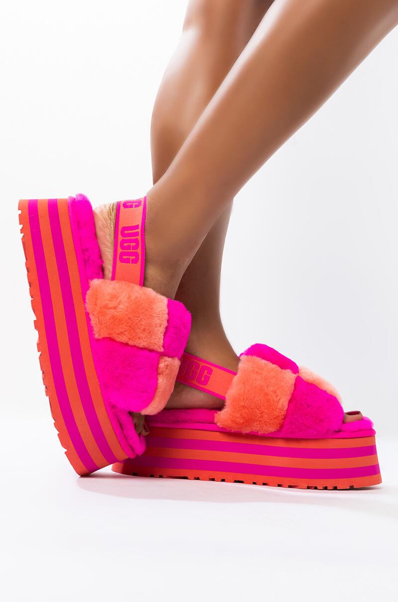 coral ugg slides