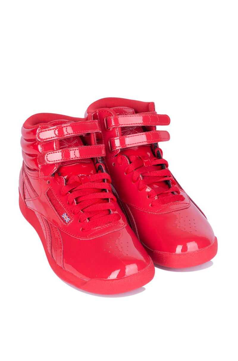 reebok classic hi-top patent sneaker 