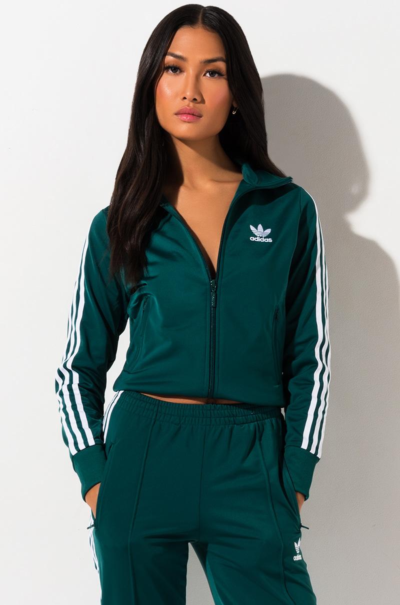 adidas Synthetic Womens Firebird Track Top in Green | Lyst