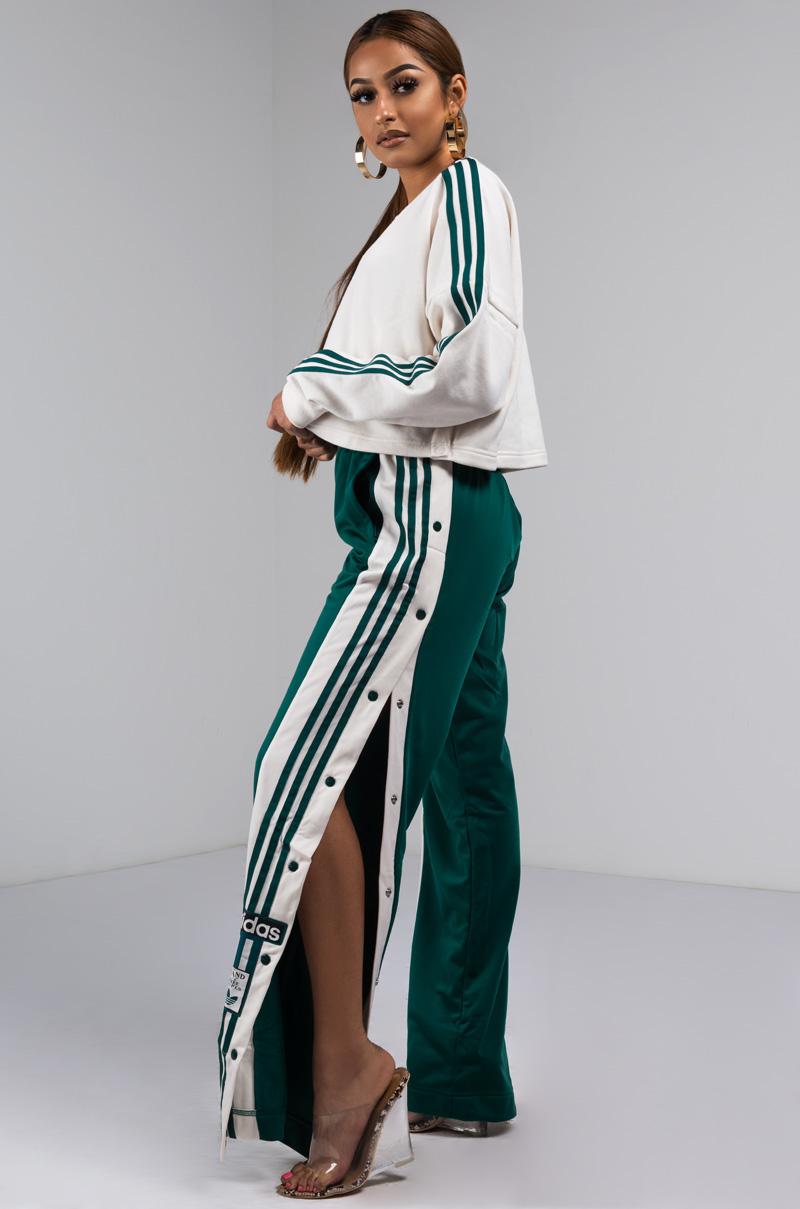 adidas Synthetic Snap Button Track Pants in Green - Lyst
