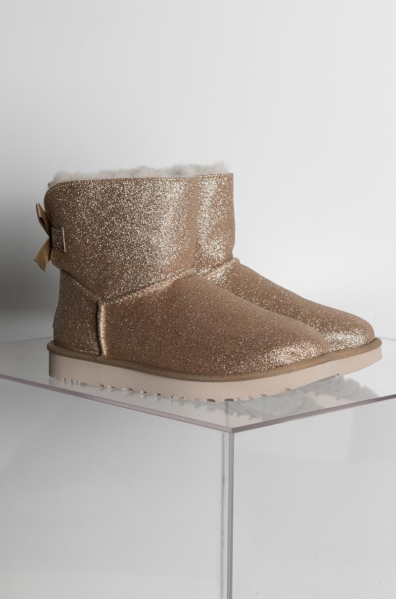 ugg mini bailey bow sparkle gold
