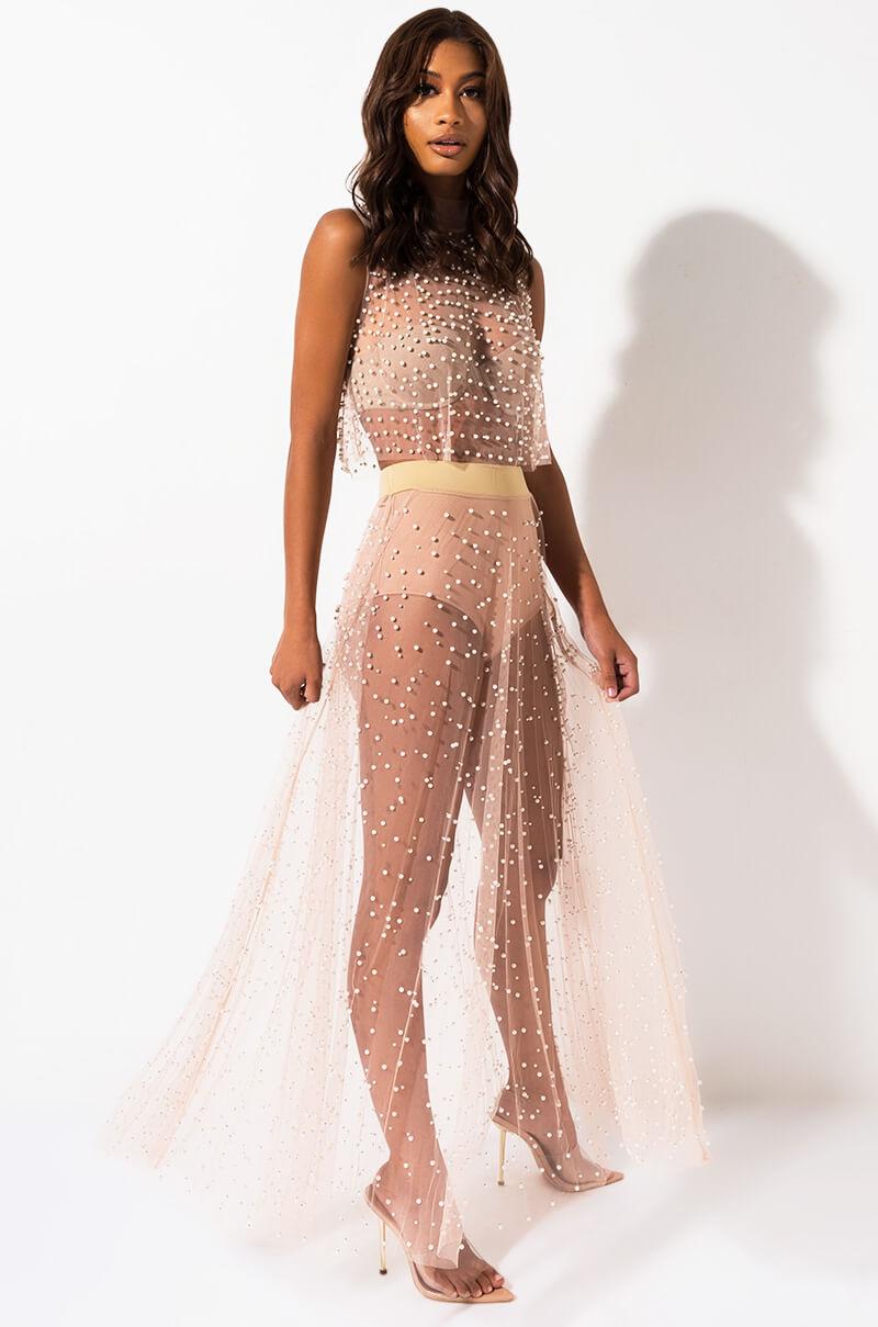 mesh maxi skirt