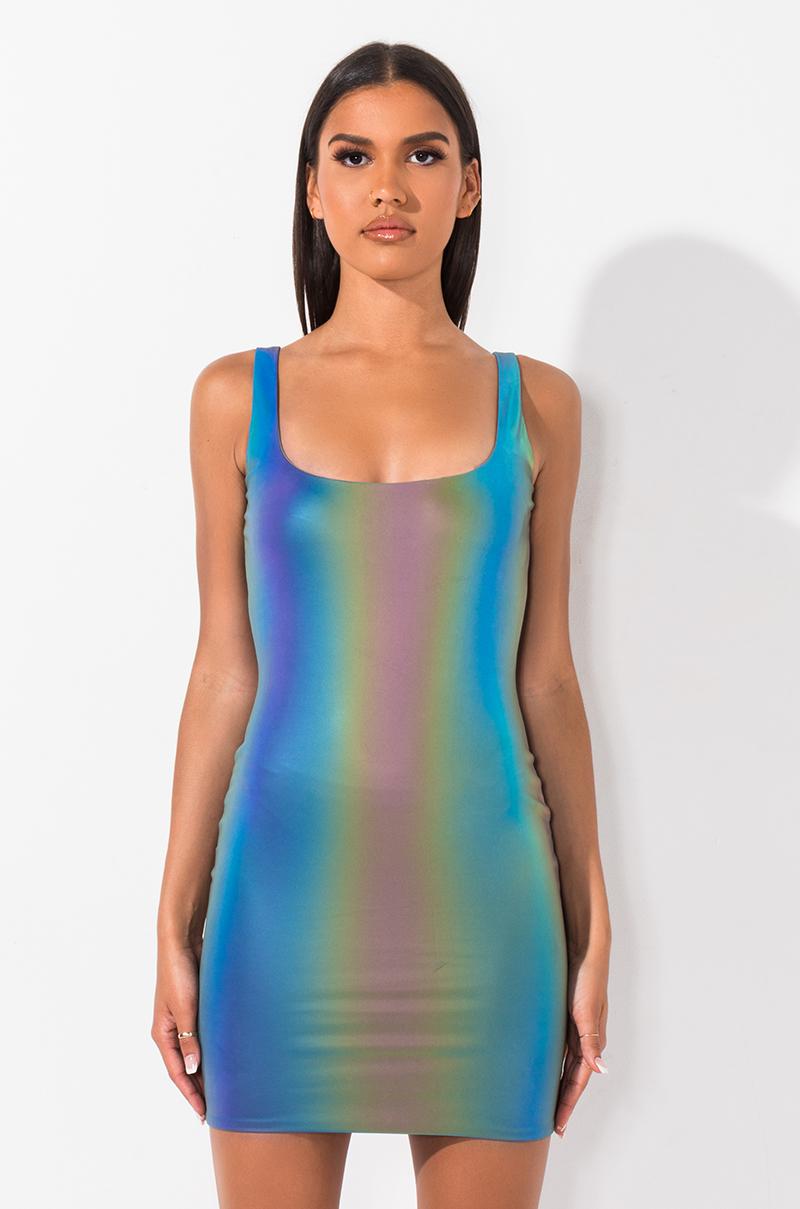 reflective mini dress