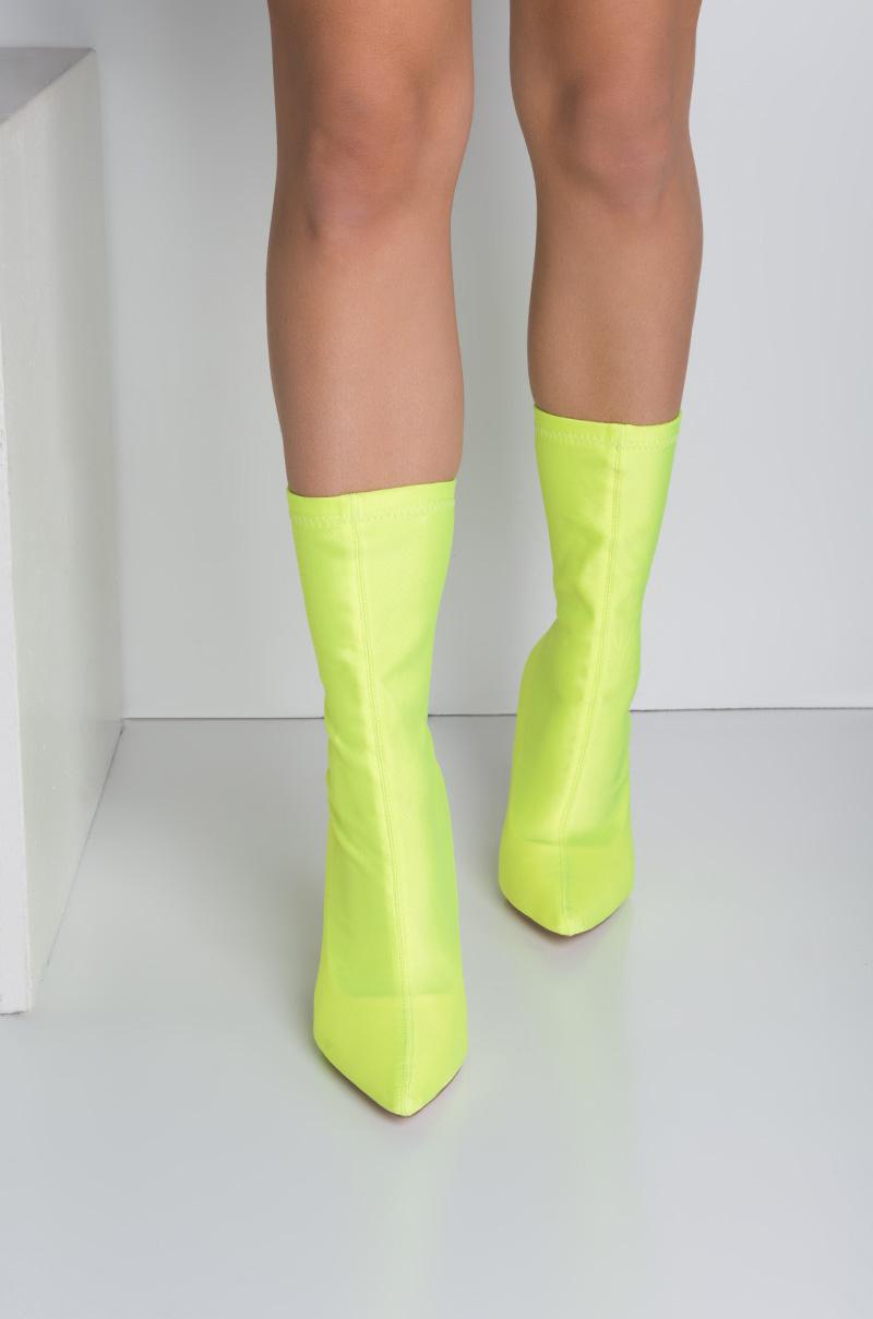 neon yellow booties