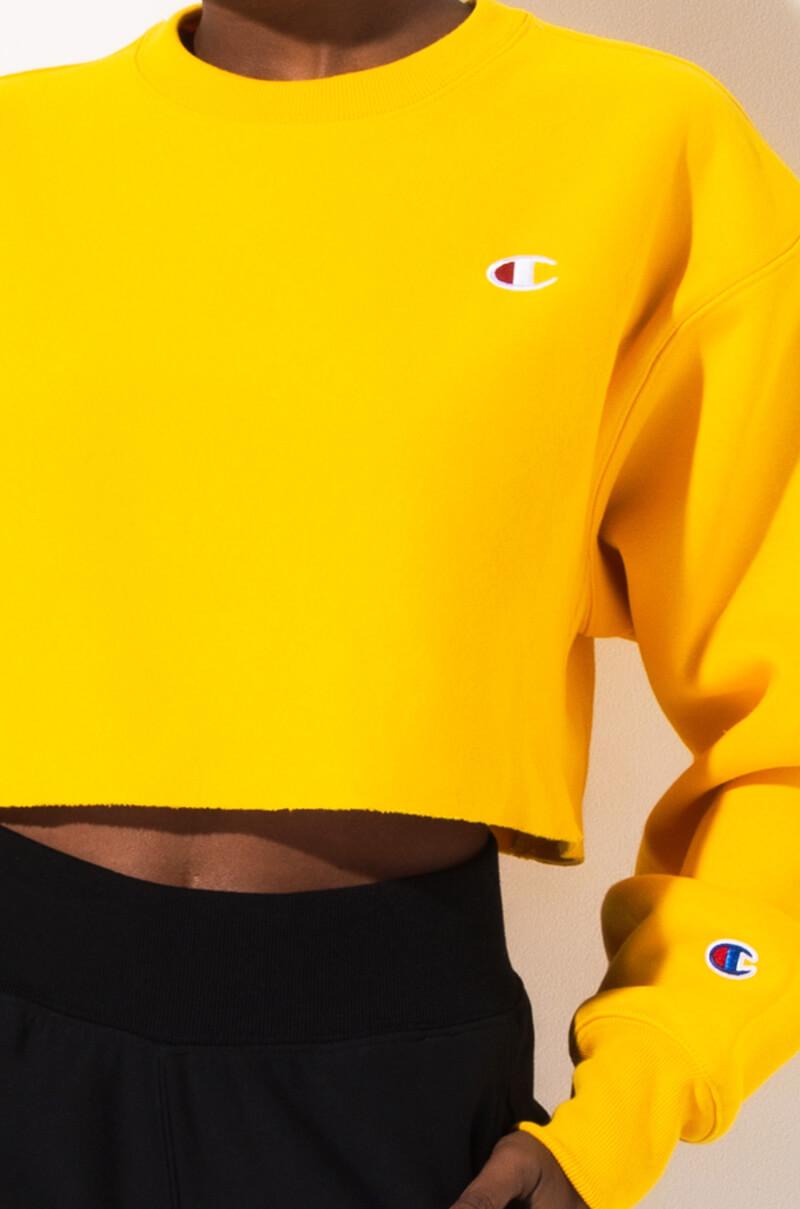 yellow champion crop top