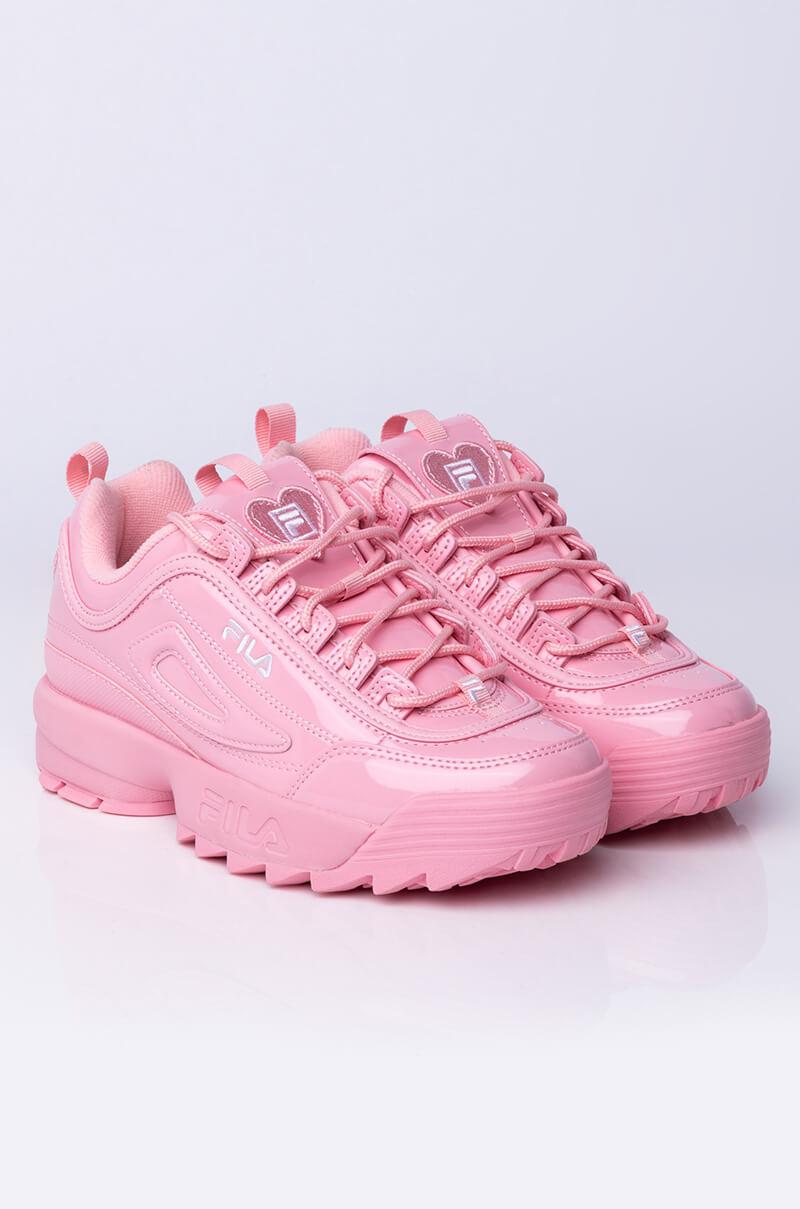 Fila Synthetic Disruptor Ii Patent Heart Sneaker in Pink Lyst