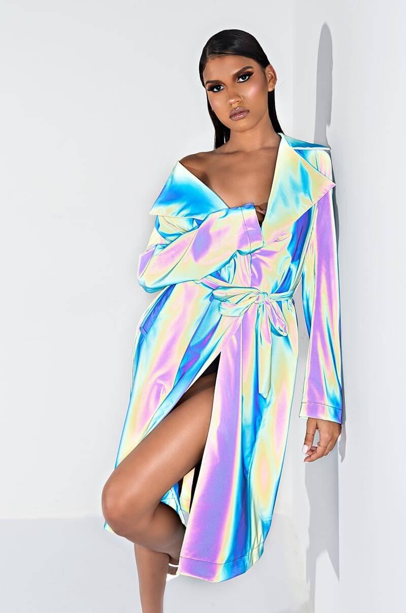 reflective trench coat