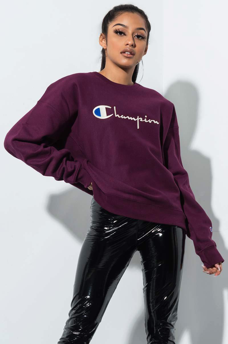 dark purple champion sweatshirt