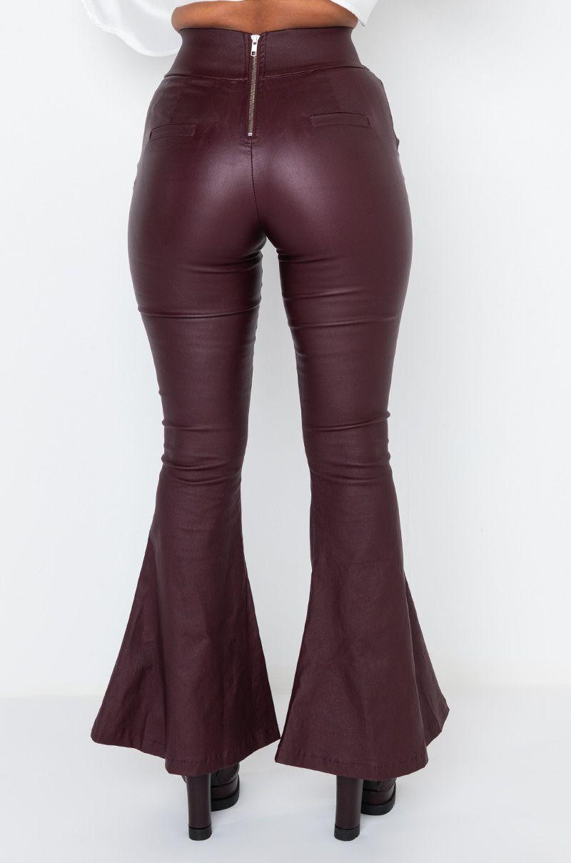 Big Booty Faux Leather Flare Pant 