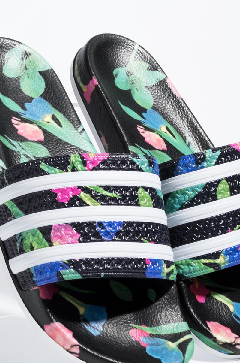 adidas Adilette Floral Print Slide Sandal - Lyst