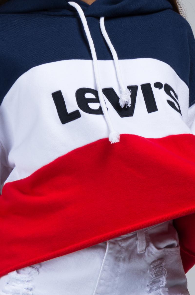 levis raw cut crop hoodie