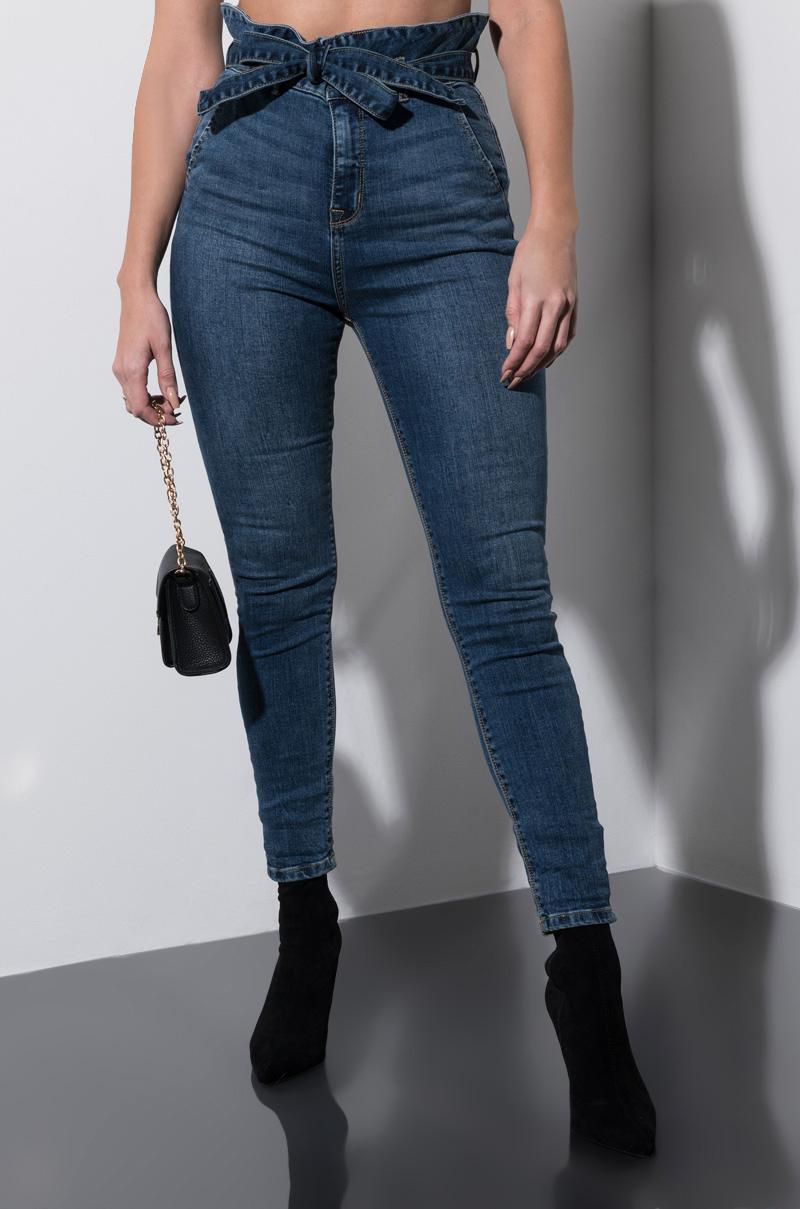 skinny paperbag jeans