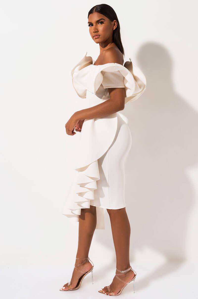 exaggerated ruffle dress