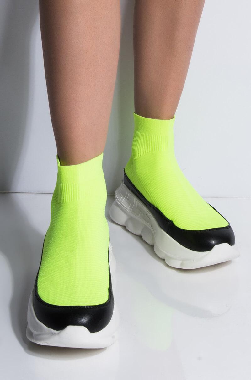 lime green chunky sneakers