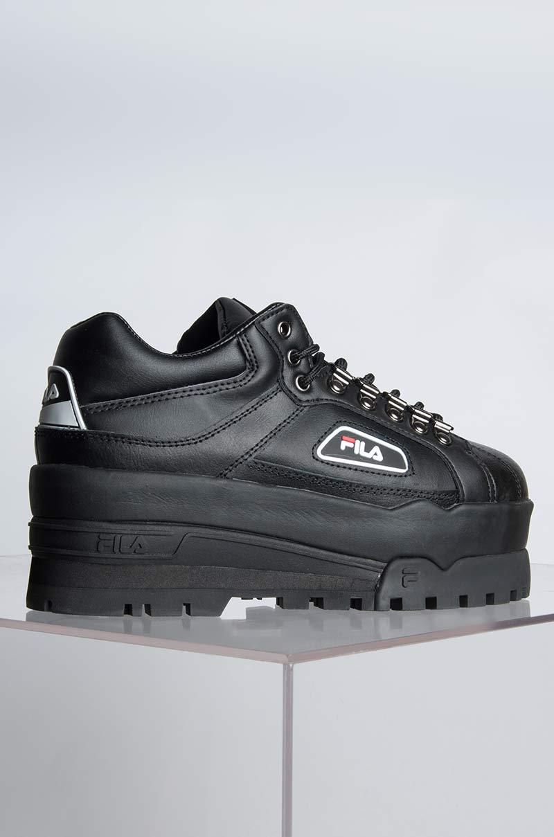 fila platform sneakers black