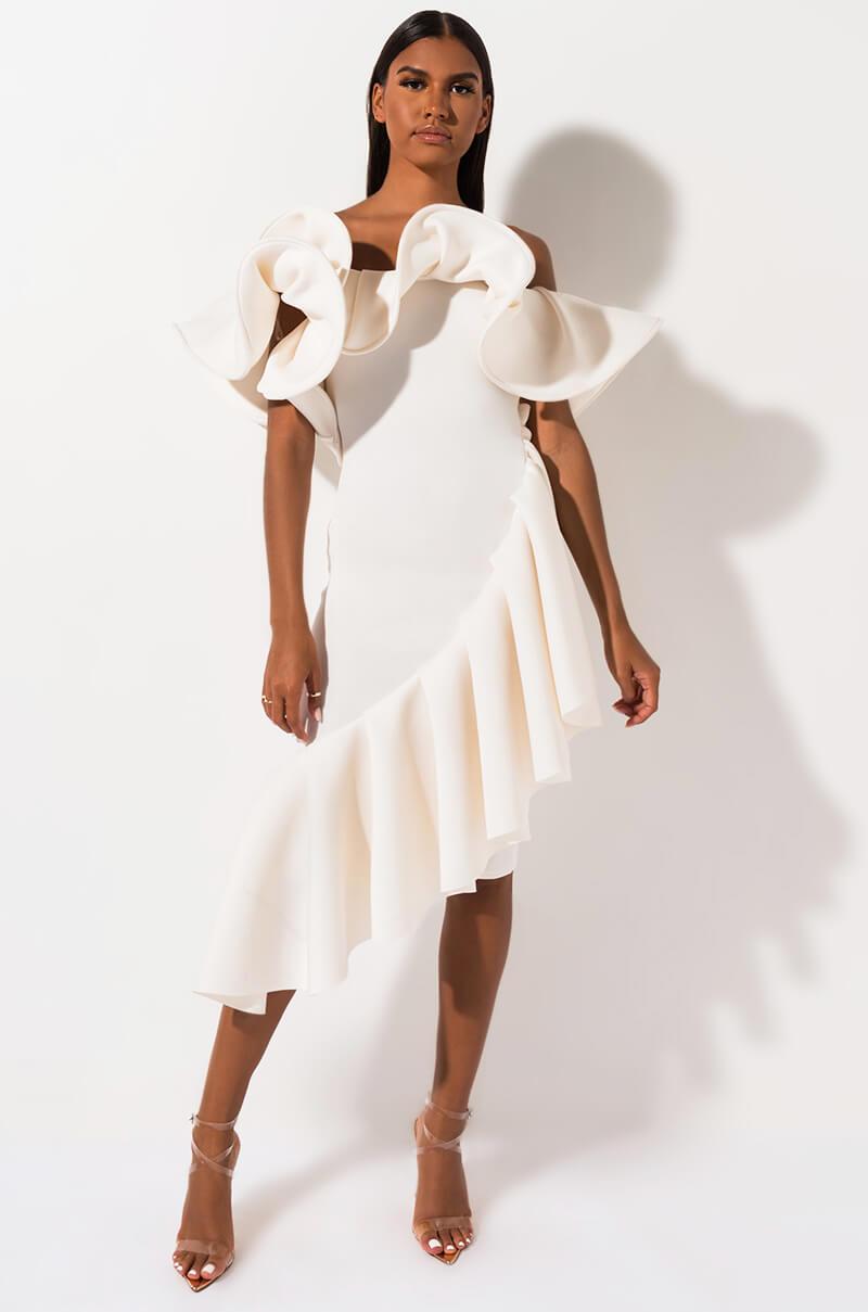 exaggerated ruffle dress