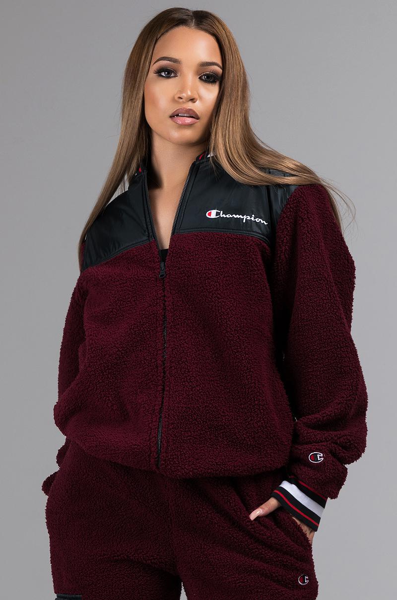 champion baseball jacket sherpa