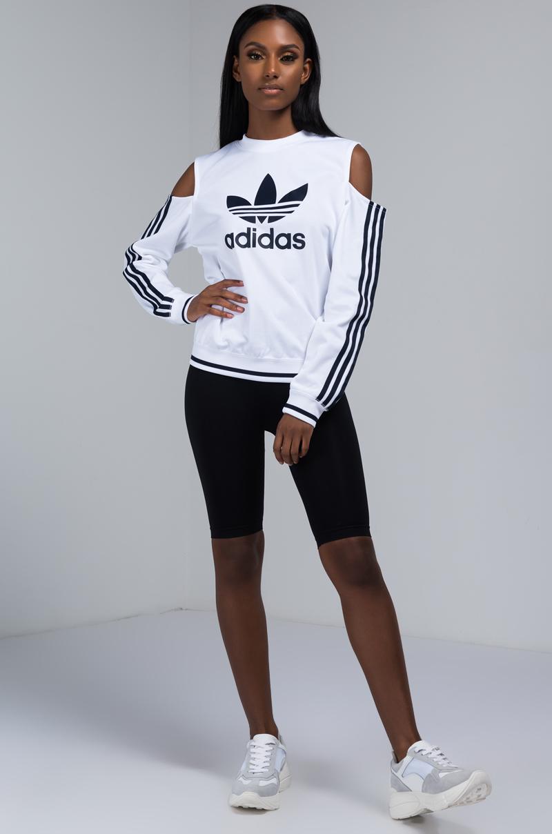 adidas Cotton Cutout Sweater in White 