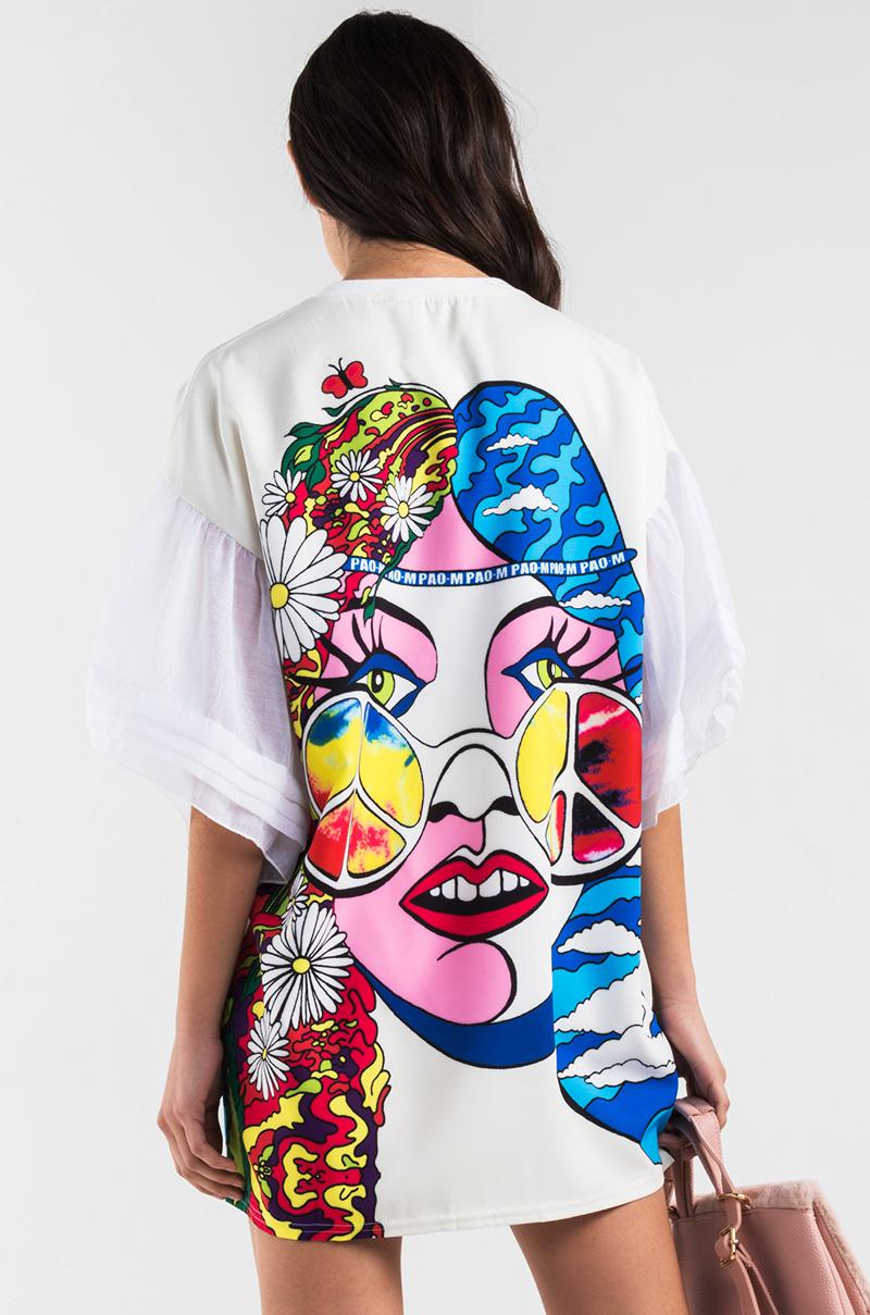 sequin graphic t shirt dress