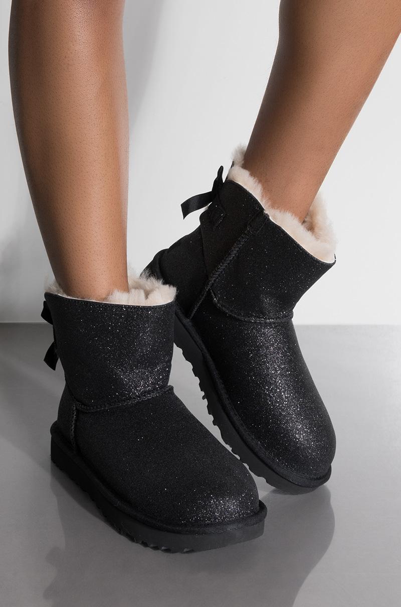 silver uggs with bows