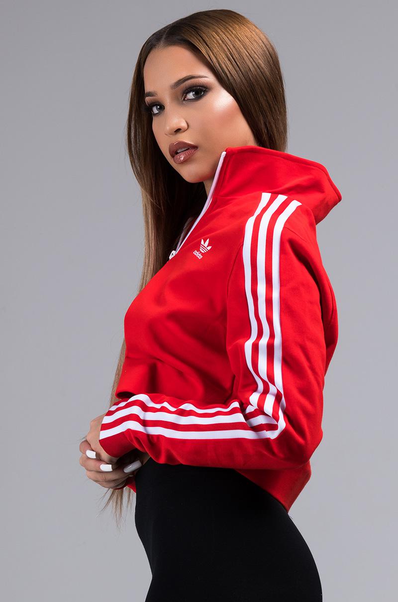 adidas Synthetic Cropped Zip Up Track 