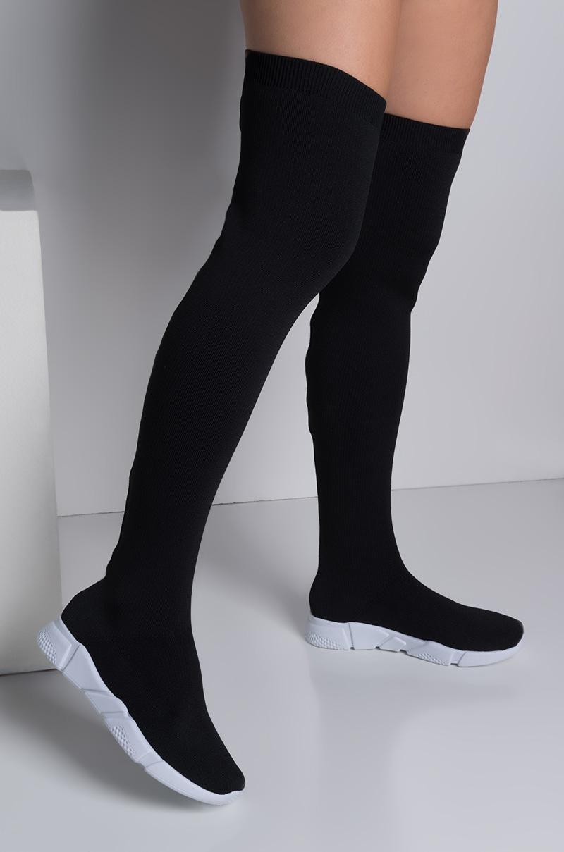The Knee Sock Sneakers in Black 