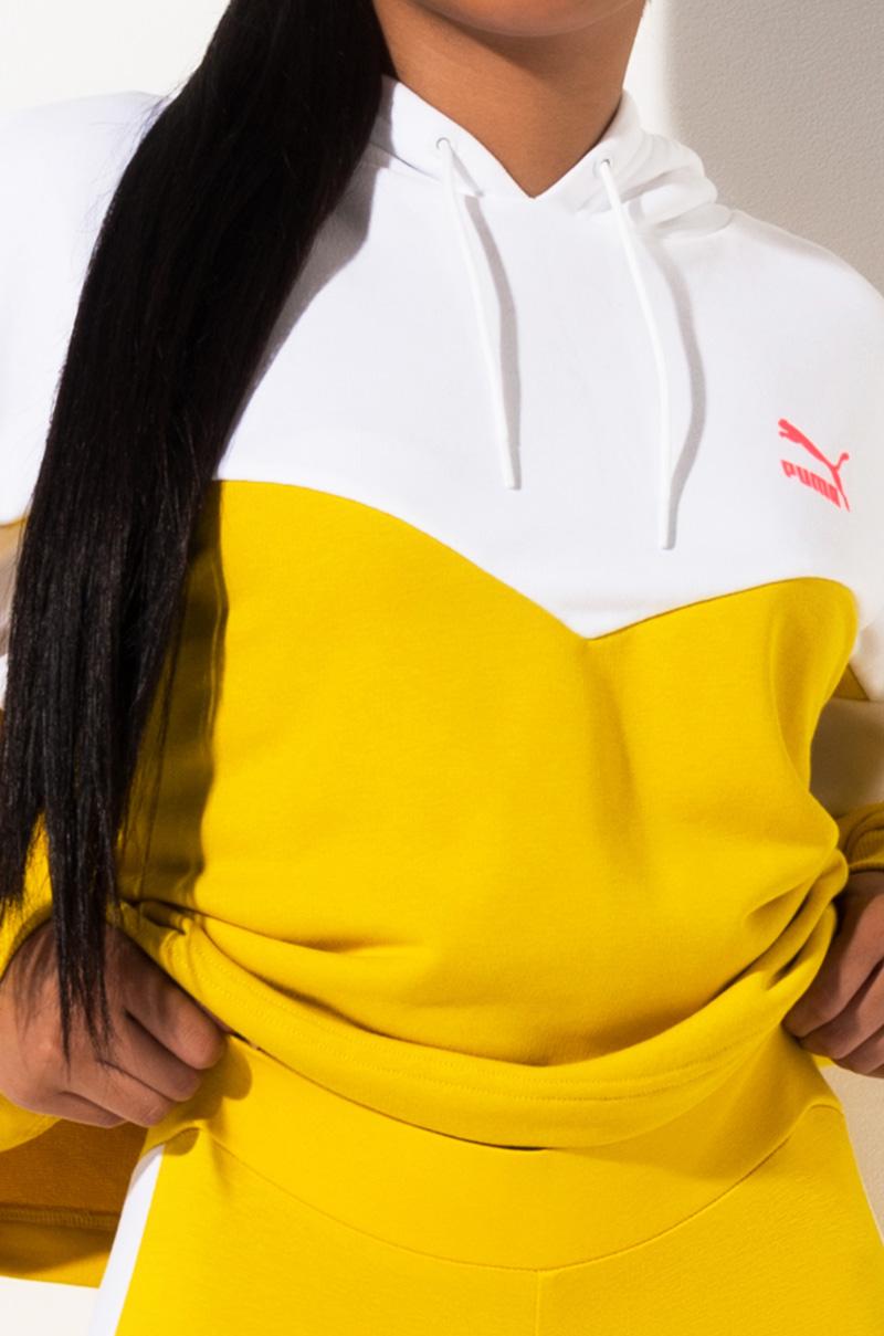 puma yellow hoodie women's