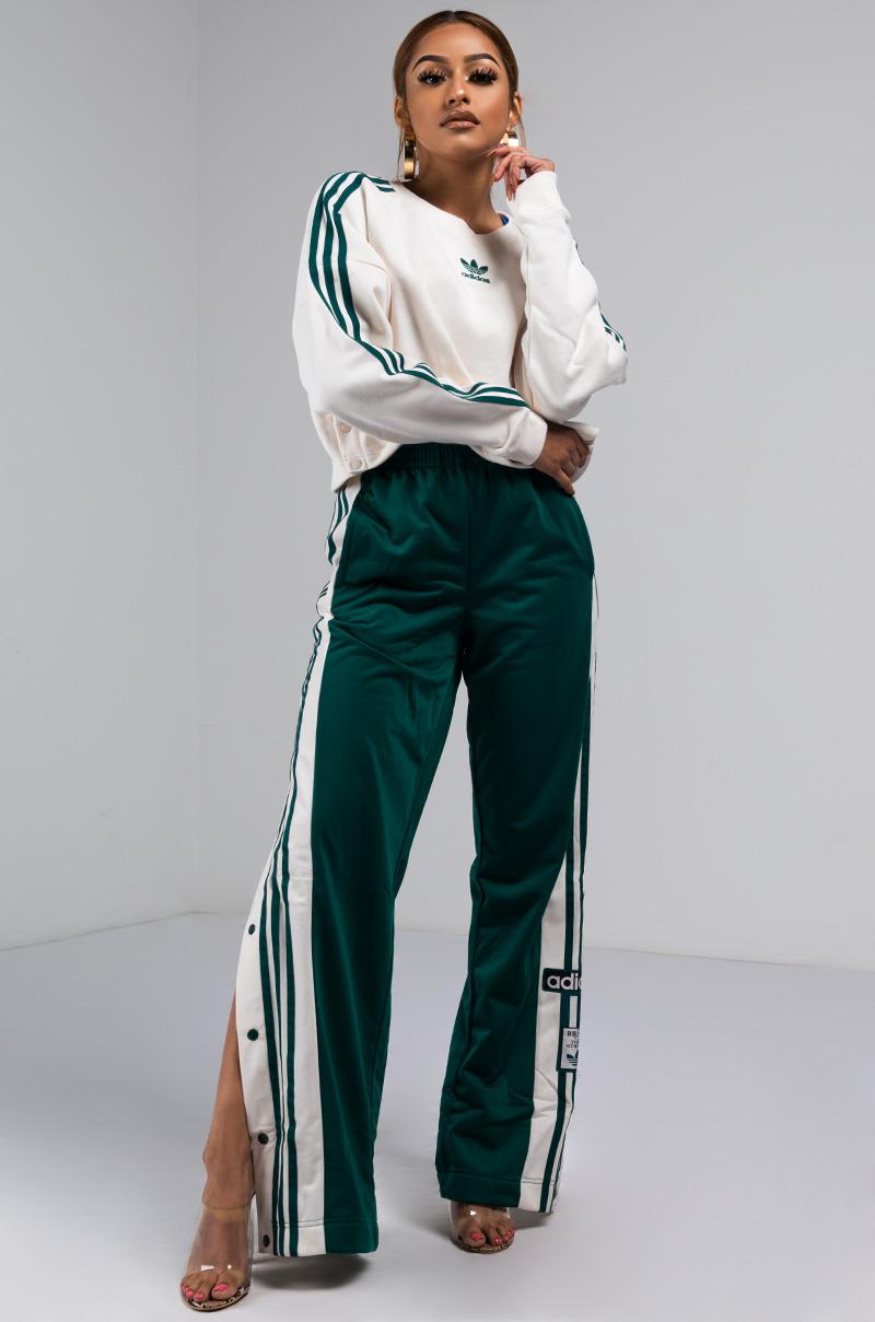 adidas Synthetic Snap Button Track Pants in Green - Lyst