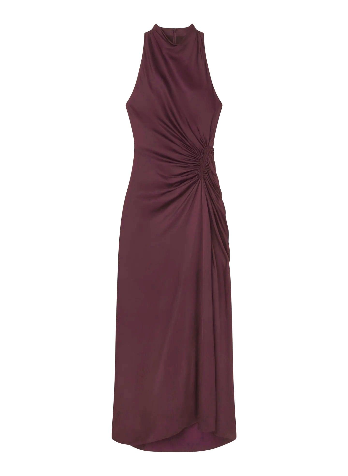 sir brown halter dress Noemi Halter Mini Dress-CHOCOLATE / 3 main image 1