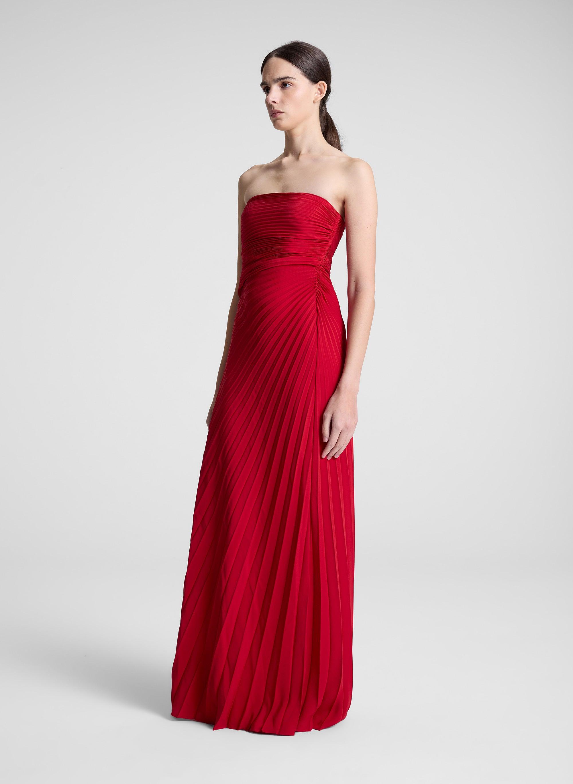 alc bianca strapless pleated maxi dress Bianca Strapless Pleated Maxi Dress Review