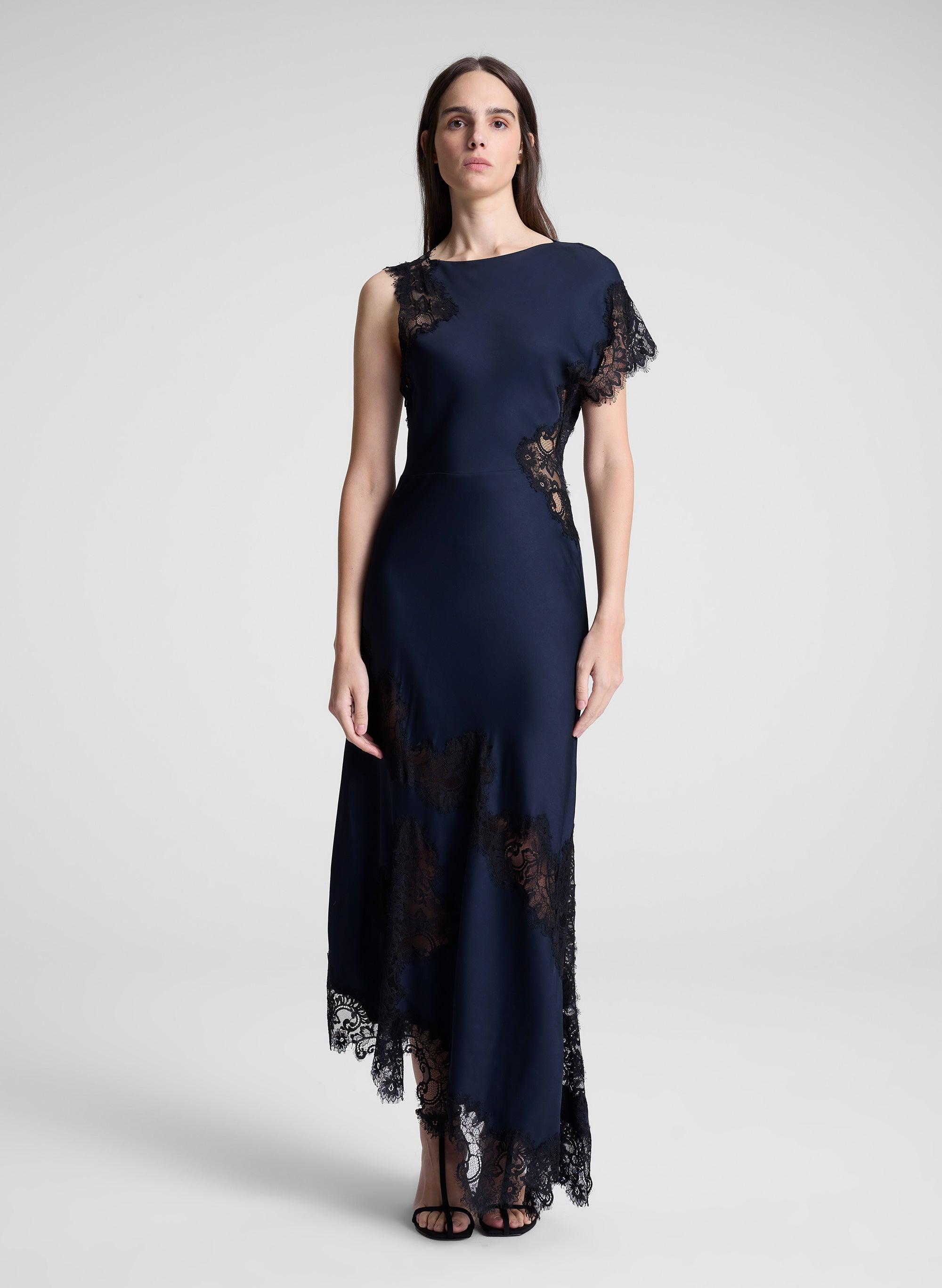 alessia satin and lace maxi dress A.L.C. Alessia Dress