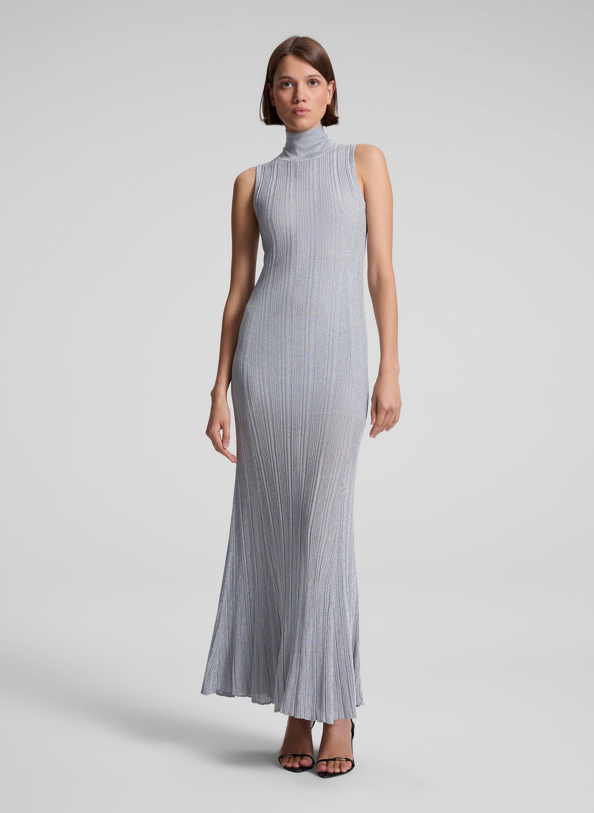 knee length dresses for ladies Ruched Mesh Midi Dress