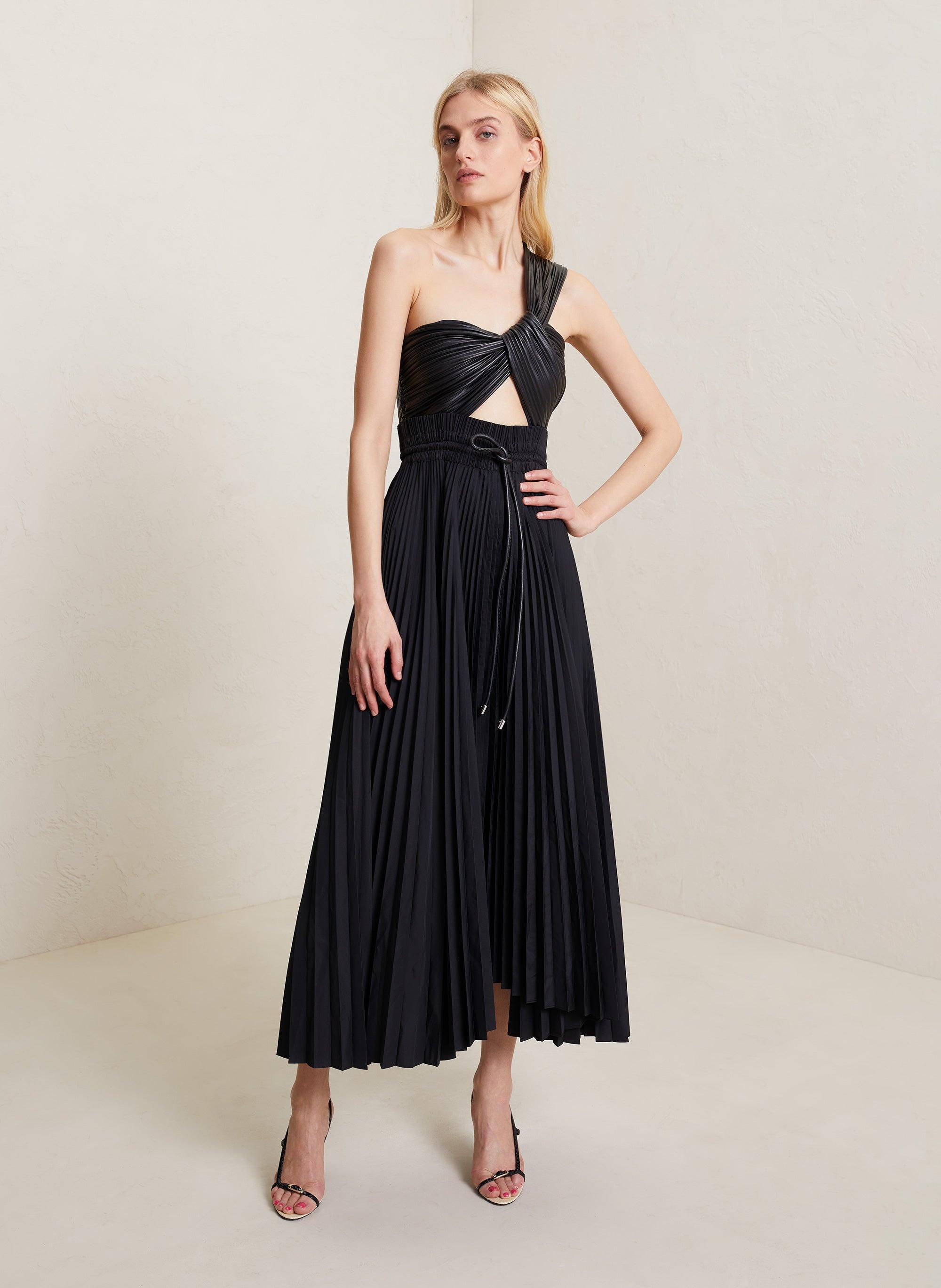 A.L.C. Addie Pleated Midi in Black | Lyst