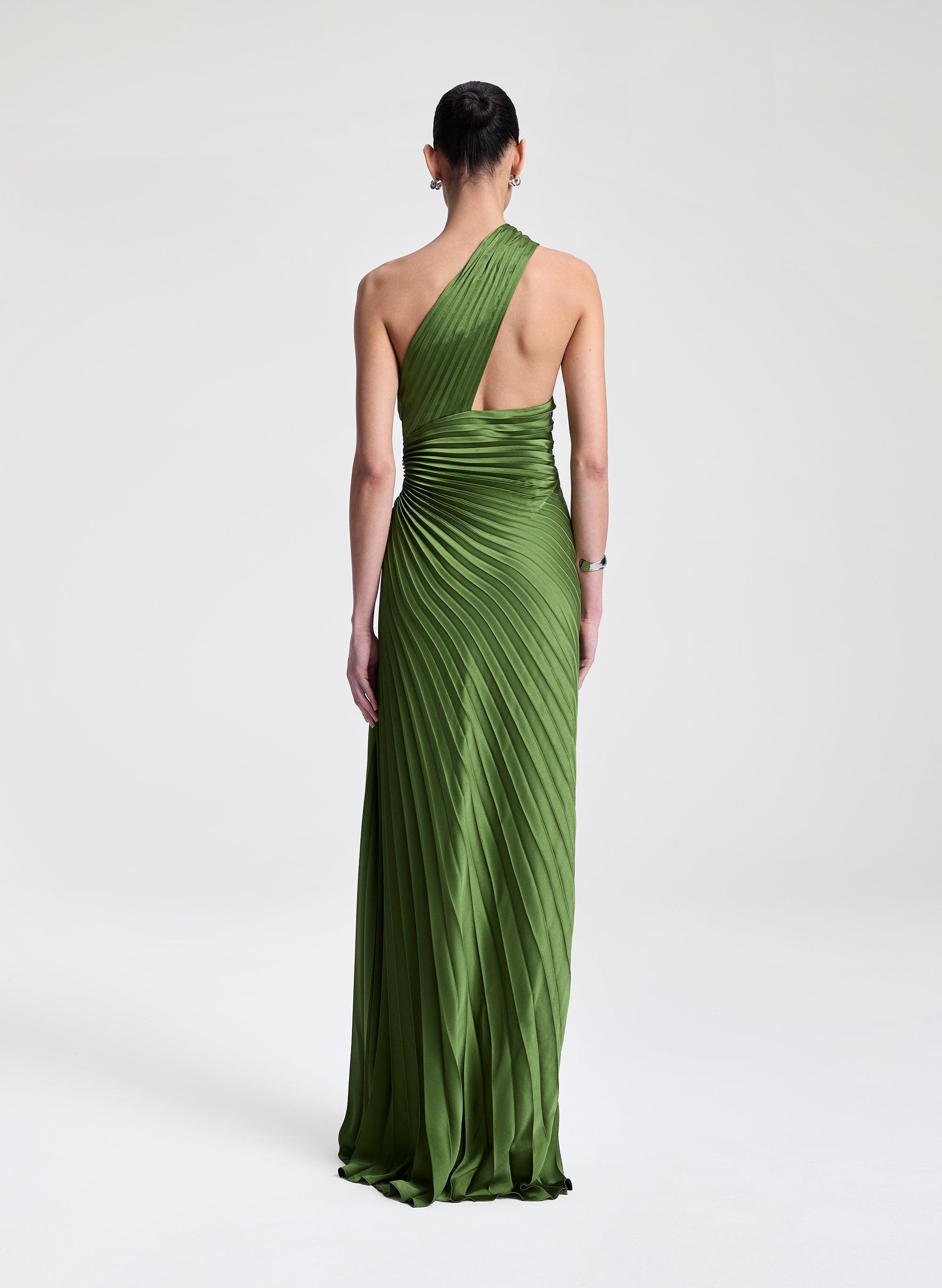 alc green pleated dress Aries Dress by A.L.C