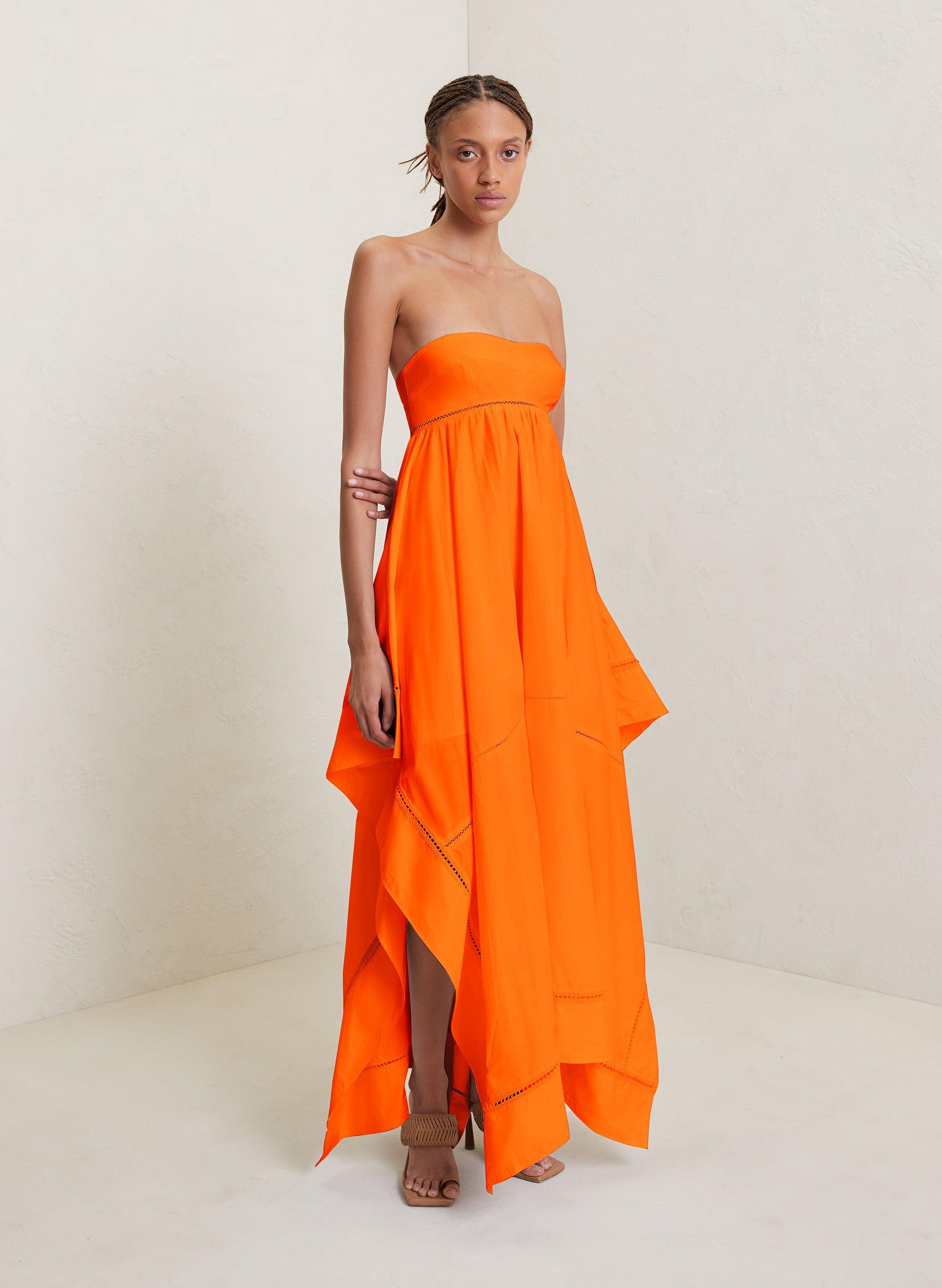 A.L.C. Blanca Cotton Maxi Dress in Orange | Lyst