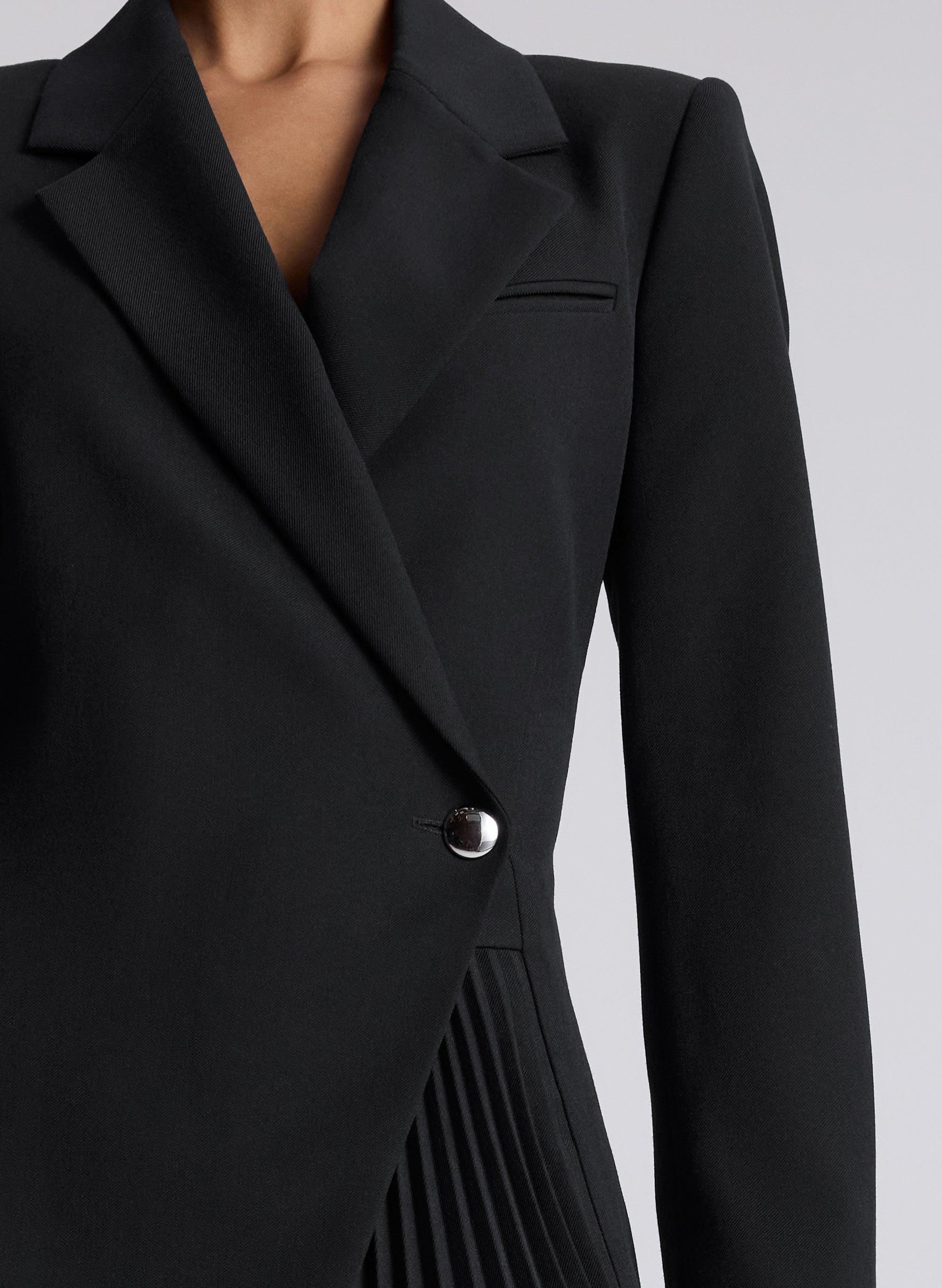 alc pleated blazer dress A.L.C. Women's Callen Pleated Blazer Dress in Black, Size 0