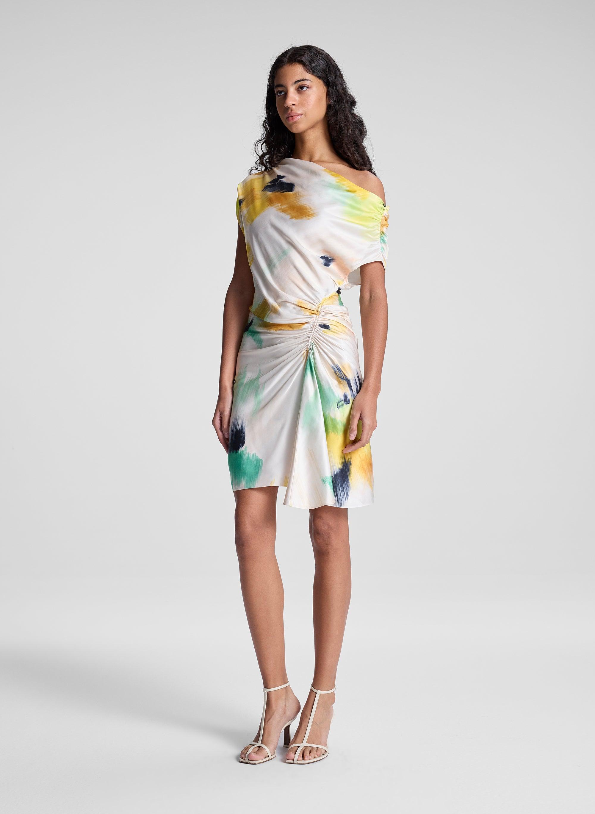 A.L.C. Poppy Satin Mini Dress in White | Lyst