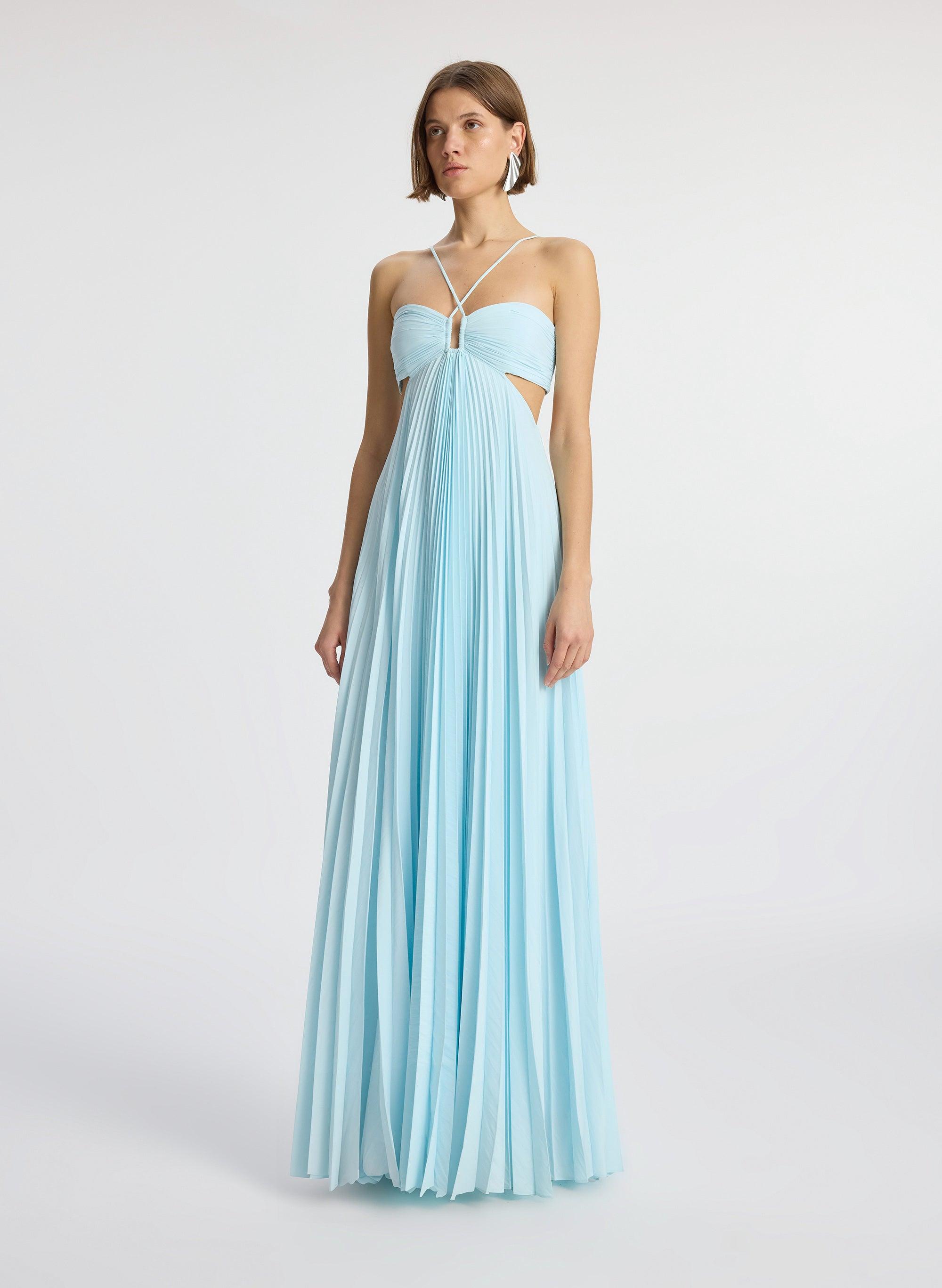 open lace back dress Amazon.com: CMISDAC Petite Aqua Blue Bridesmaid Dresses with Sleeves  Ruffled Pleated Split A-Line Long Maid of Honor Dresses with Pockets Size 0  : Clothing, Shoes & Jewelry