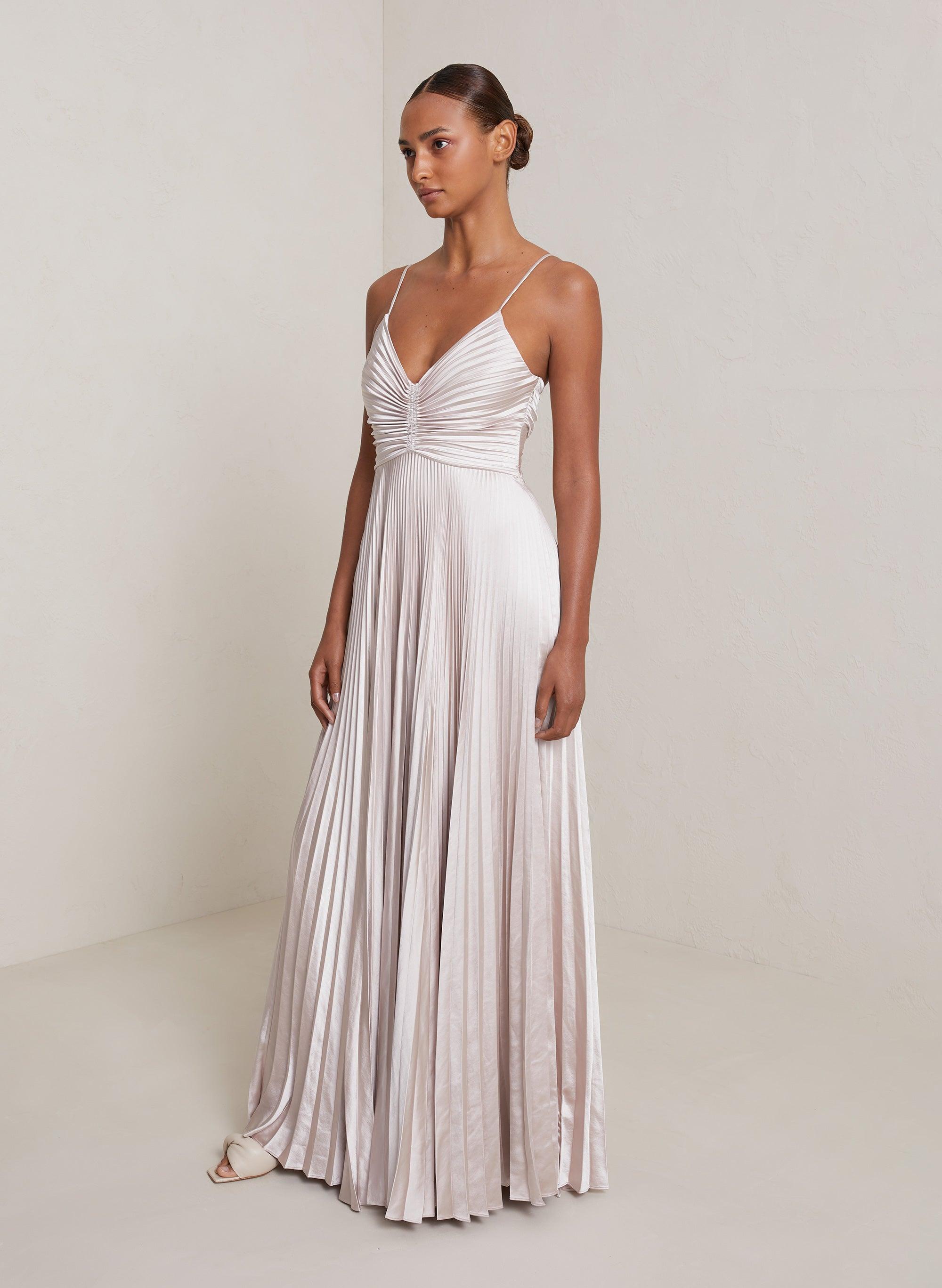 A.L.C. Aries Satin Pleated Dress in Pink Lyst