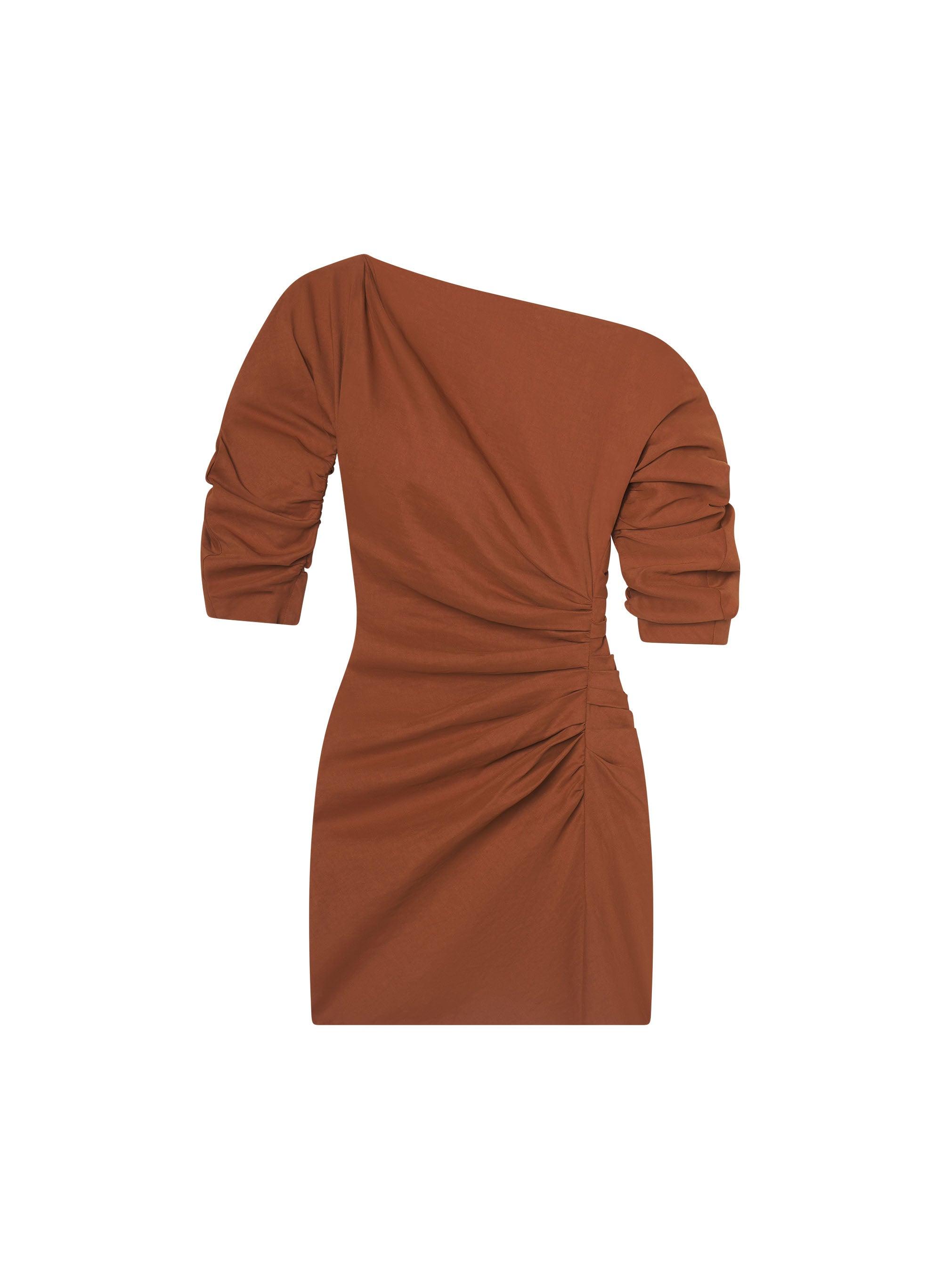 knee length dresses for ladies Sofia Strapless Linen Mini Dress White