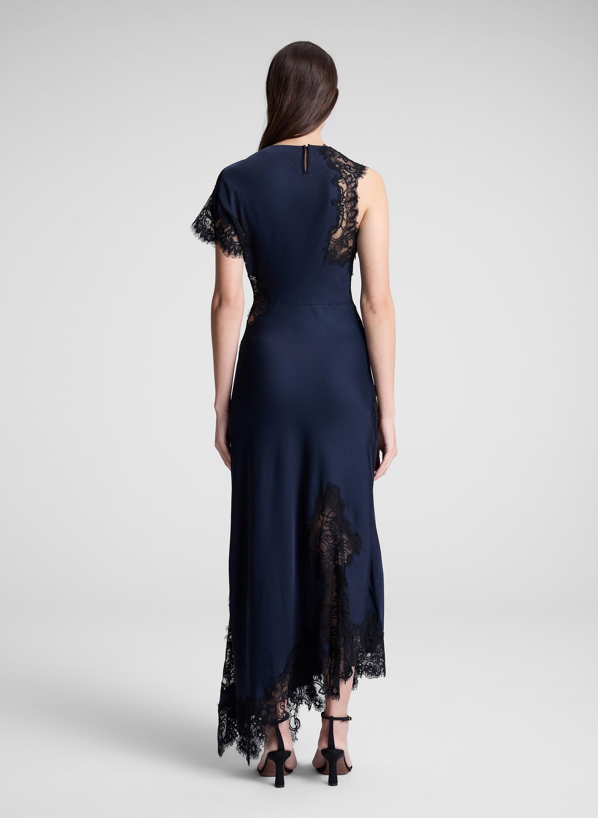 chinese dress ladies ALC Women's Alessia Satin + Lace Maxi Dress  Saint Bernard