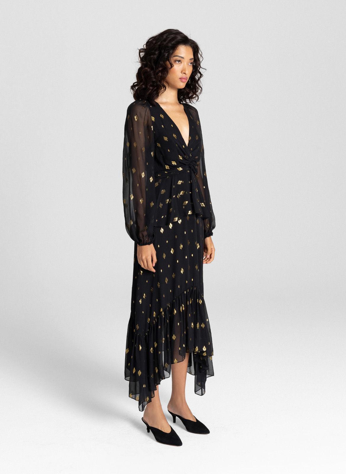alc black and gold dress
