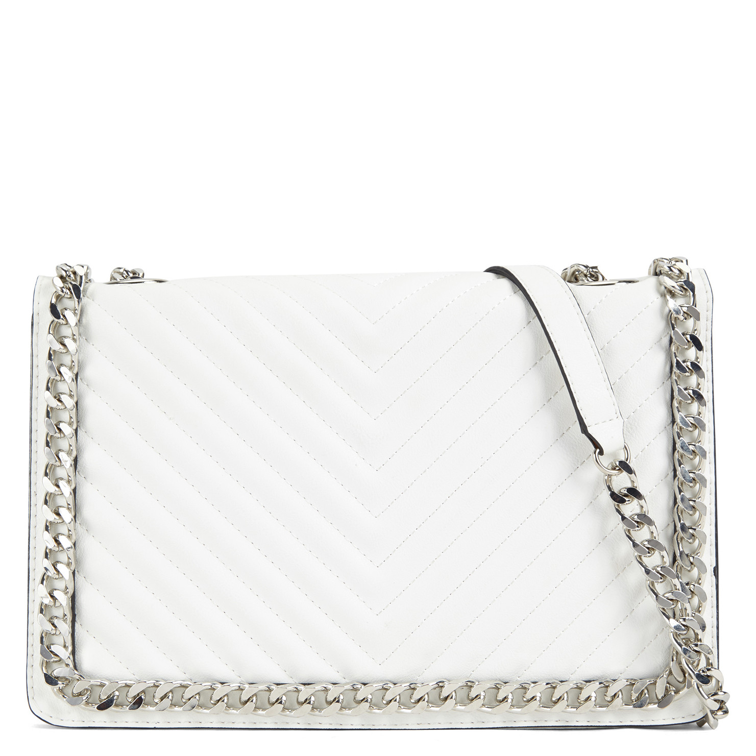 ALDO Greenwald Quilted Chain Handbag in White | Lyst