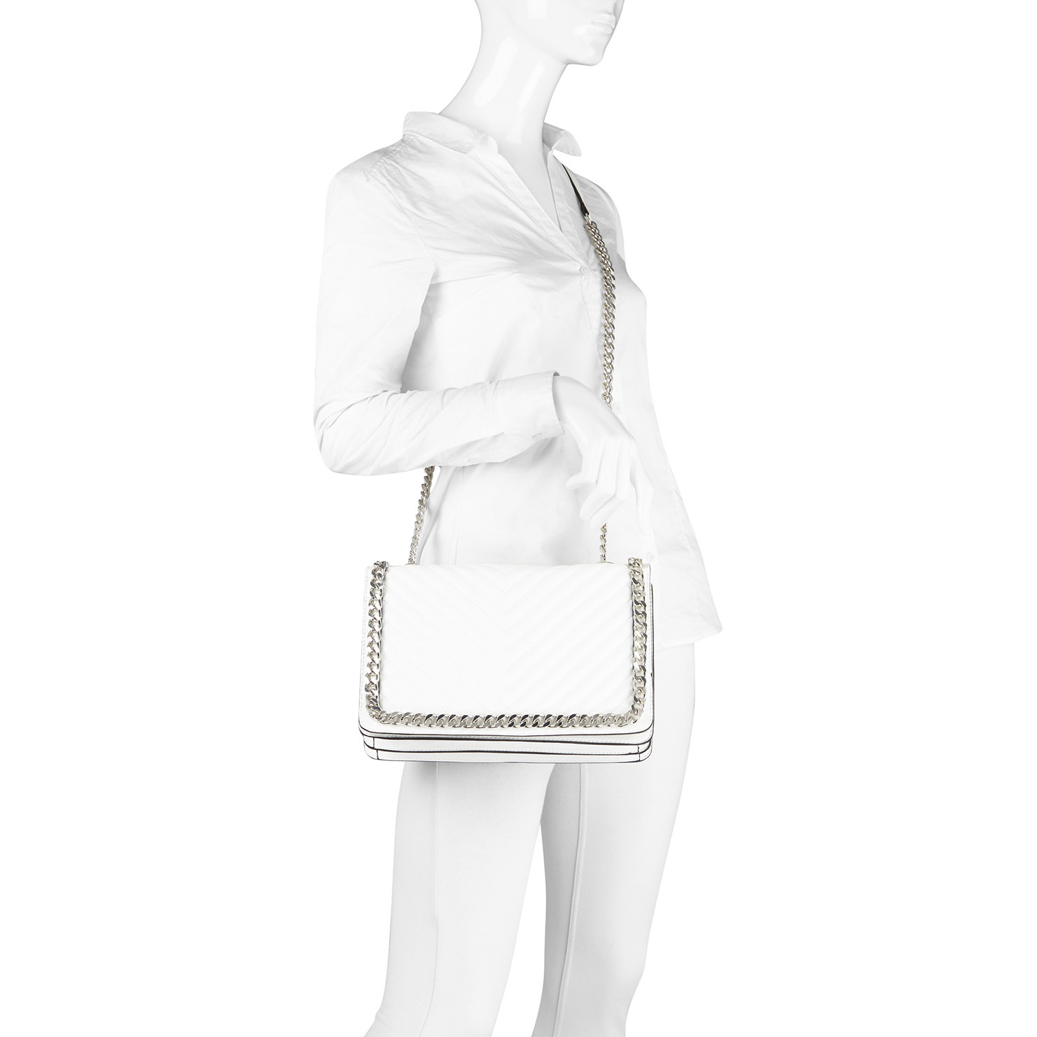 ALDO Silk Greenwald Quilted Chain Handbag in White Lyst