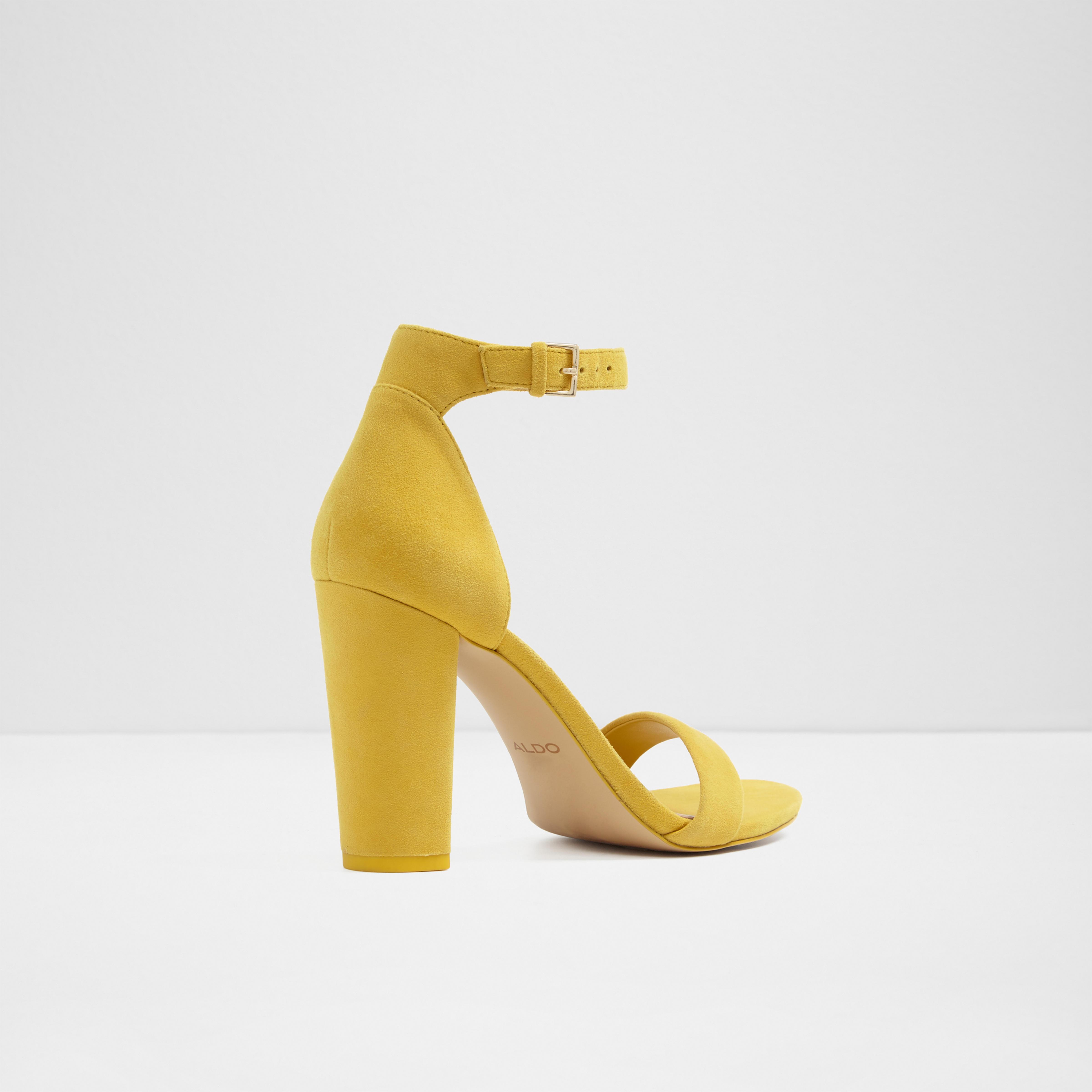 aldo yellow snakeskin heels