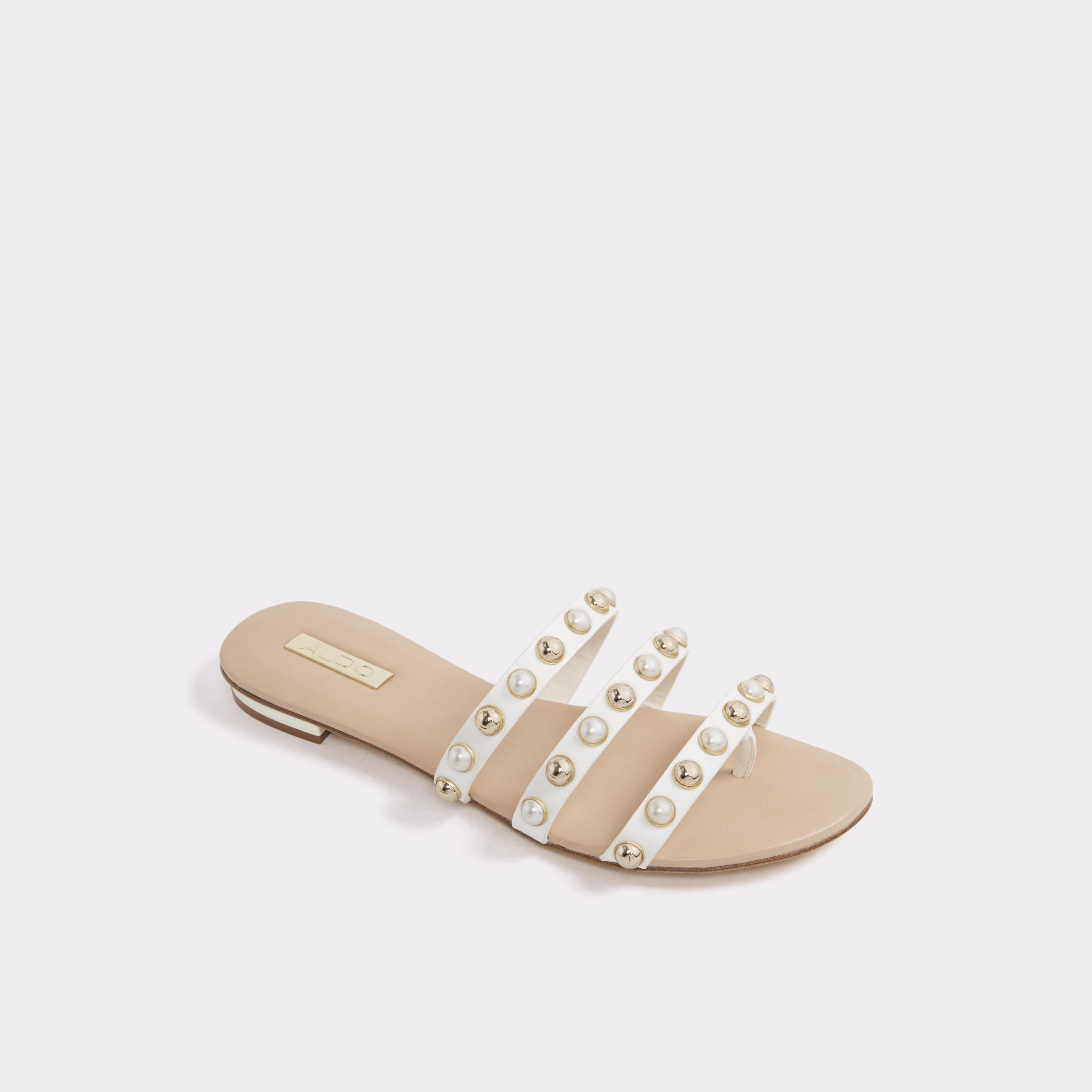 aldo white flip flops