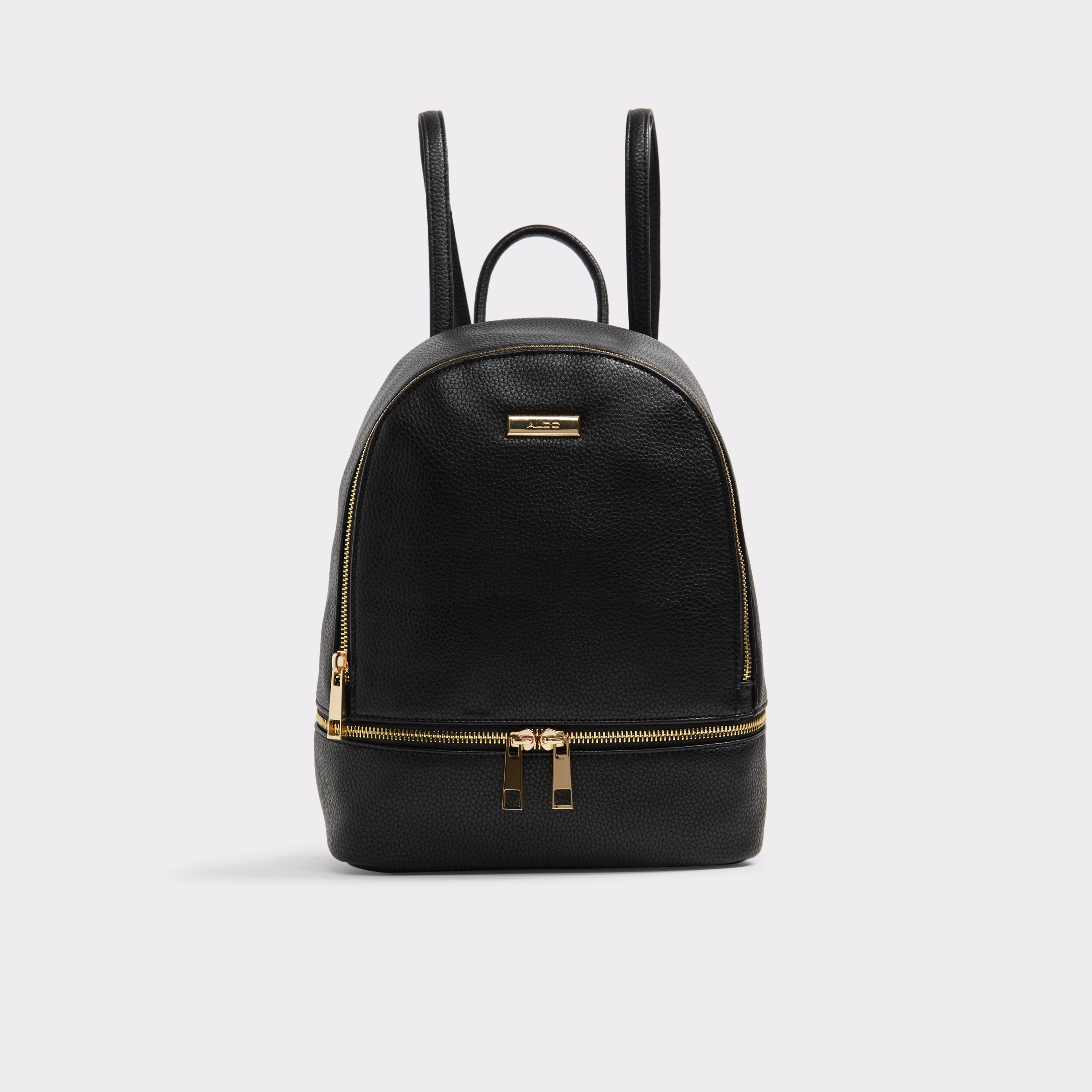 aldo black leather backpack